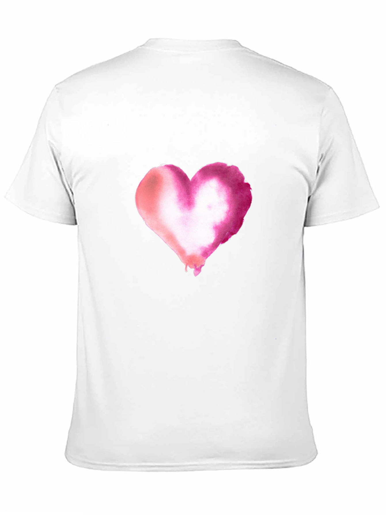 Watercolor Heart Black T-Shirt