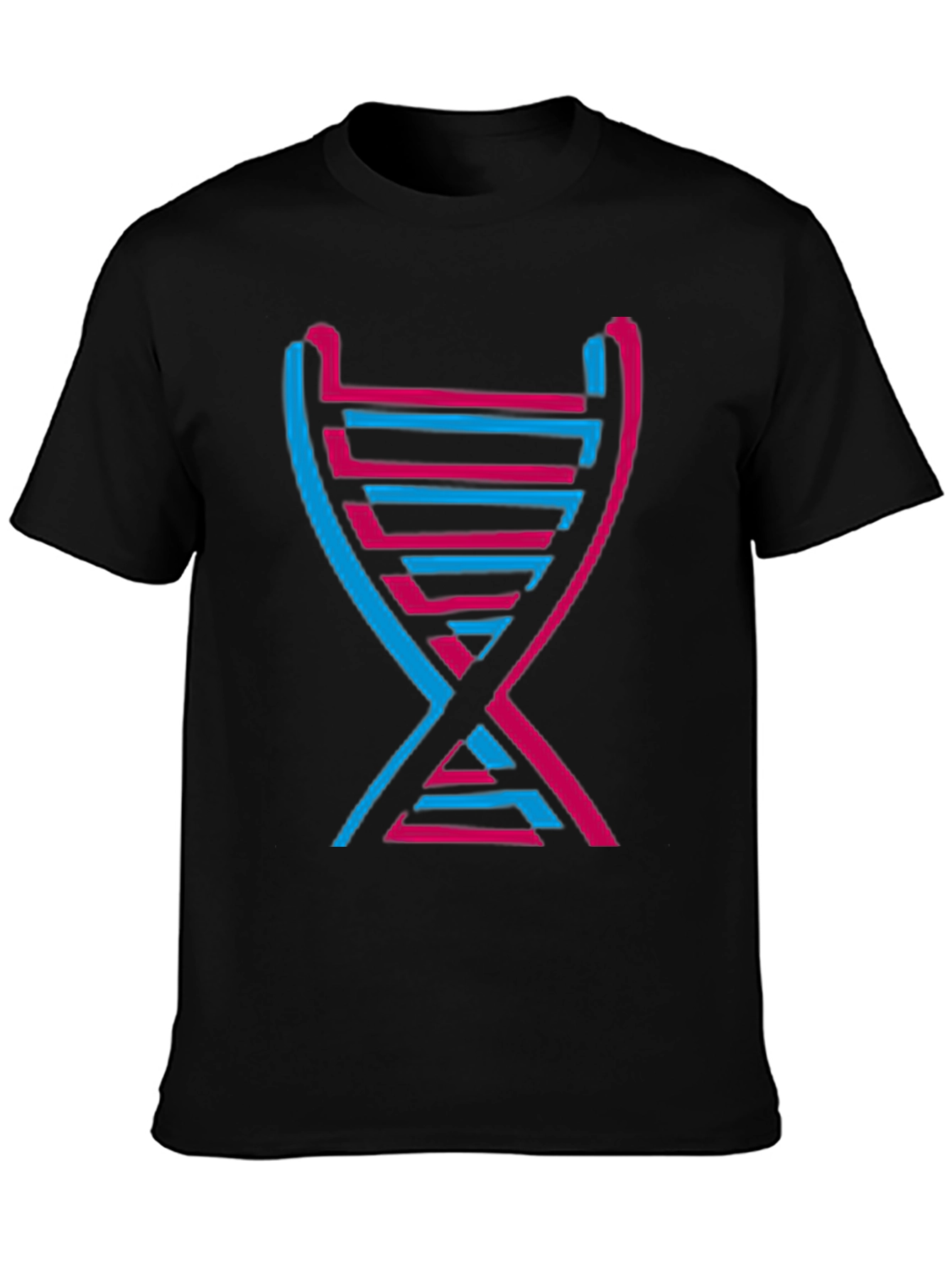 DNA Graphic Print Crew Neck Tee - Modern Style