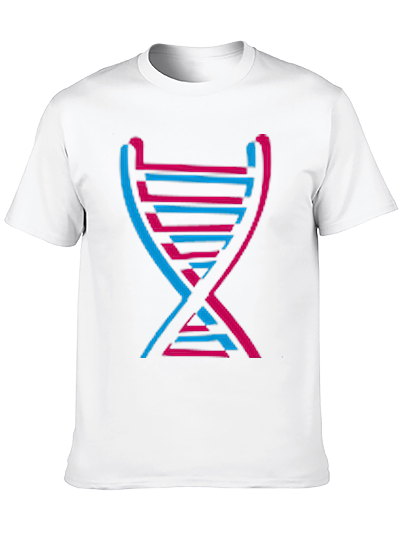 DNA Graphic Print Crew Neck Tee - Modern Style