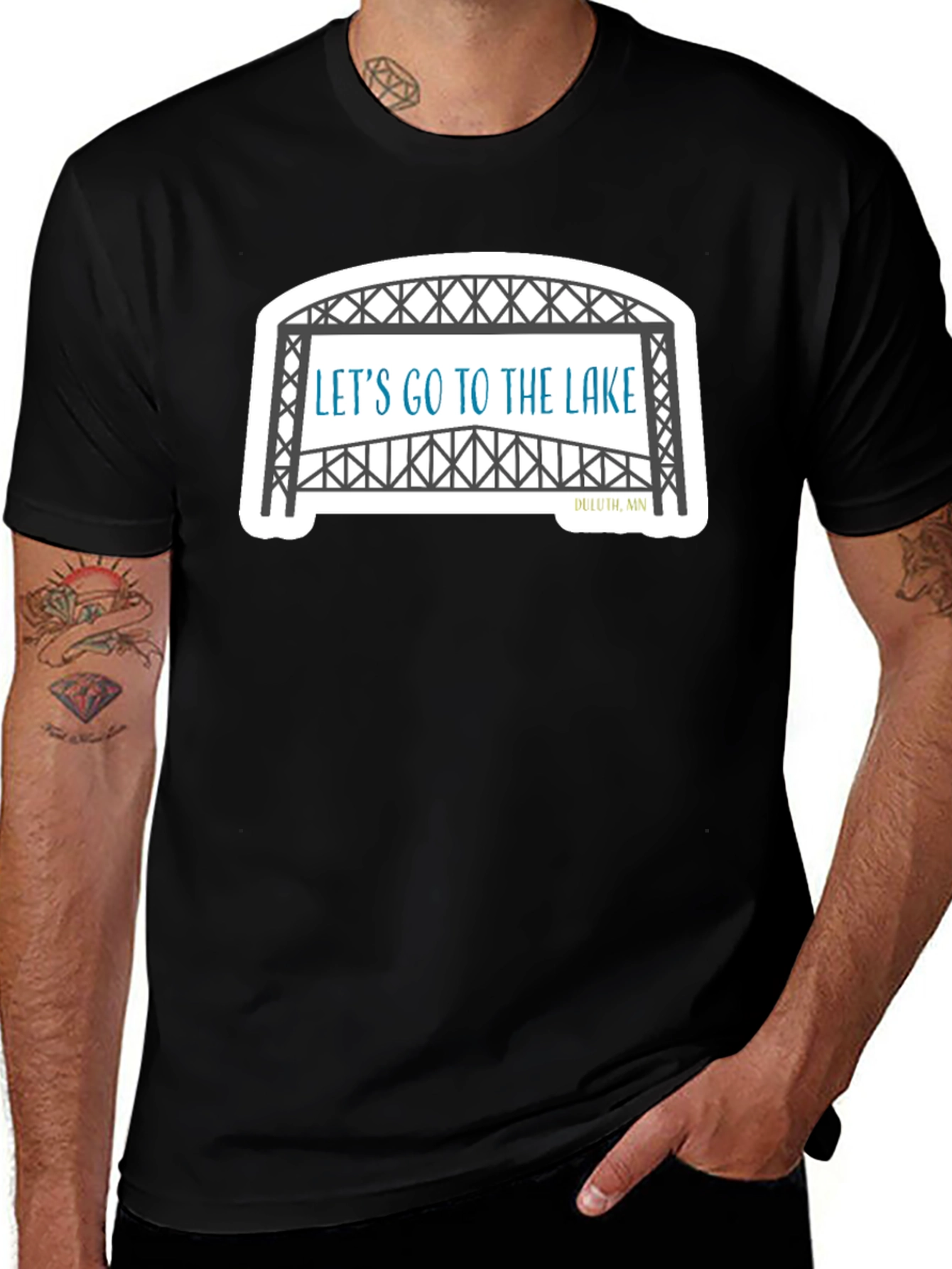 Lets Go To The Lake Black T-Shirt