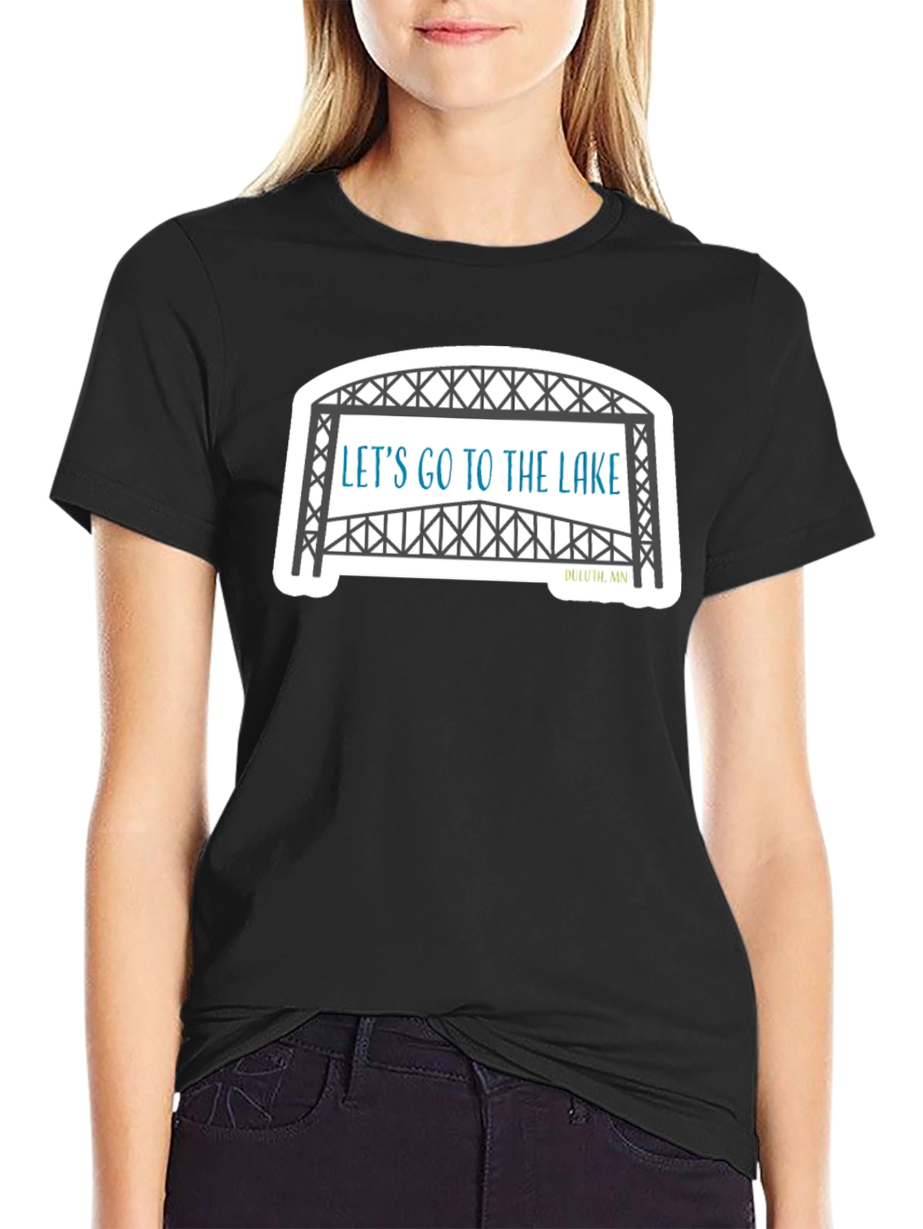 Lets Go To The Lake Black T-Shirt
