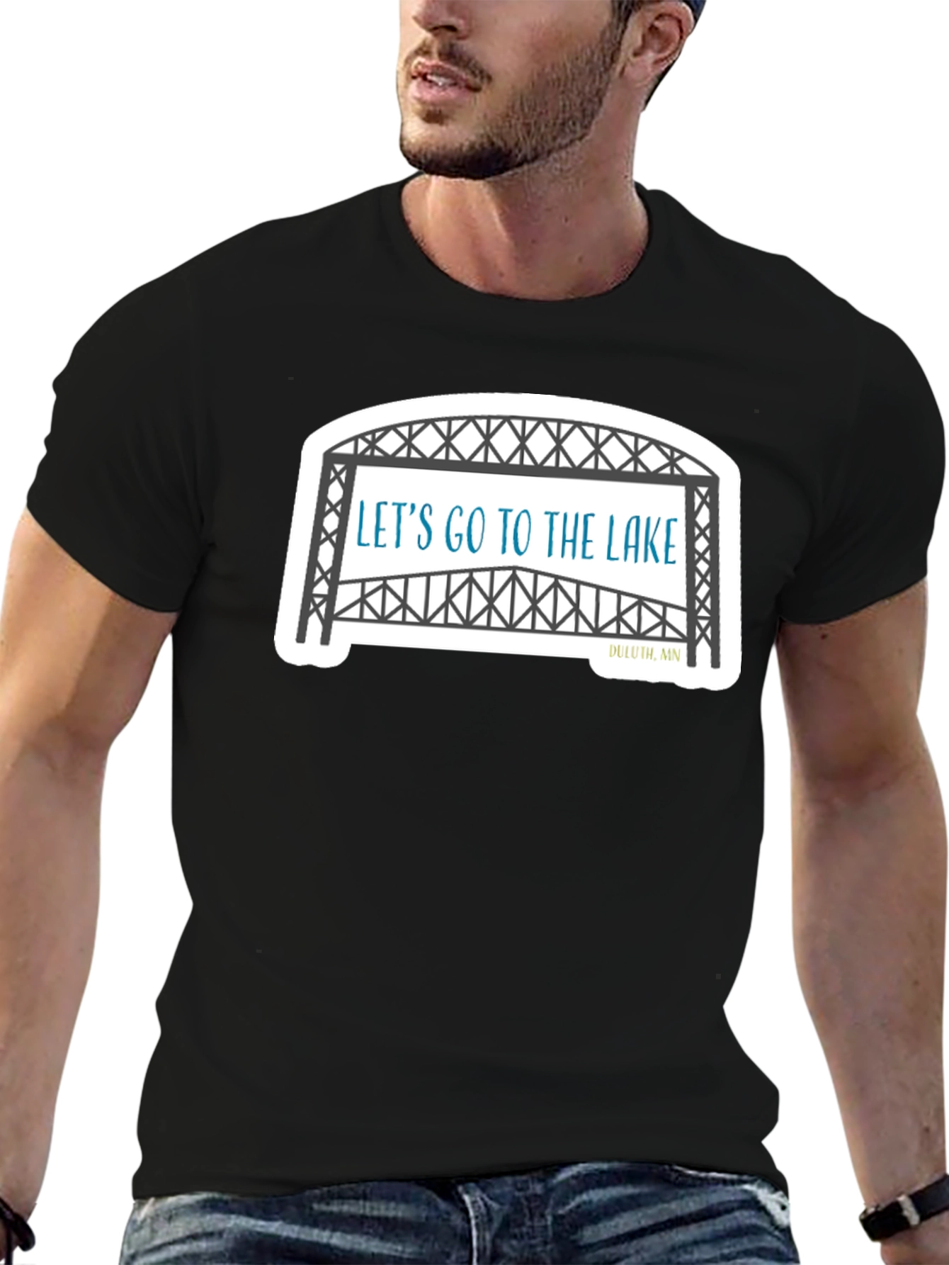 Lets Go To The Lake Black T-Shirt