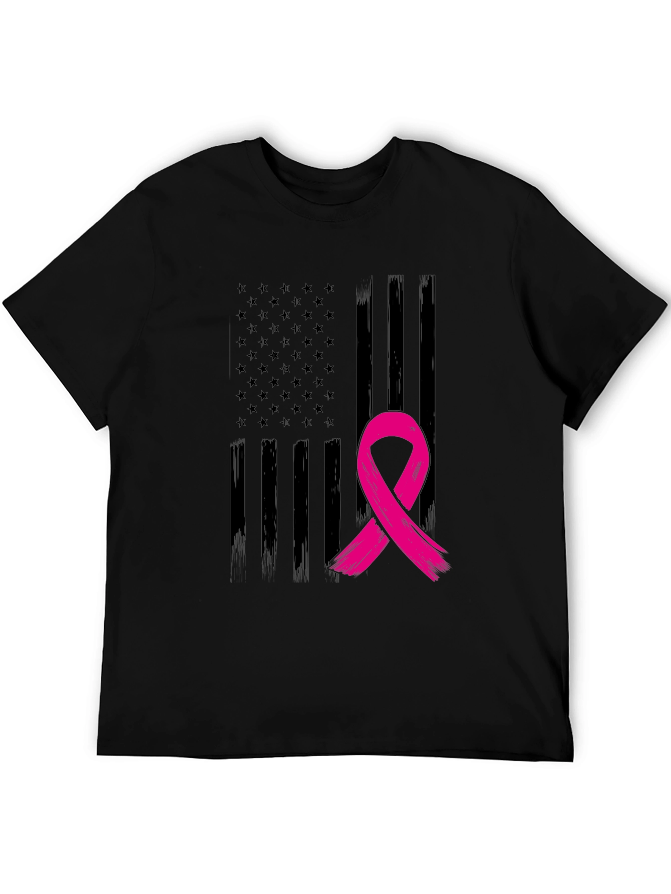 Breast Cancer Awareness USA Flag Graphic Tee