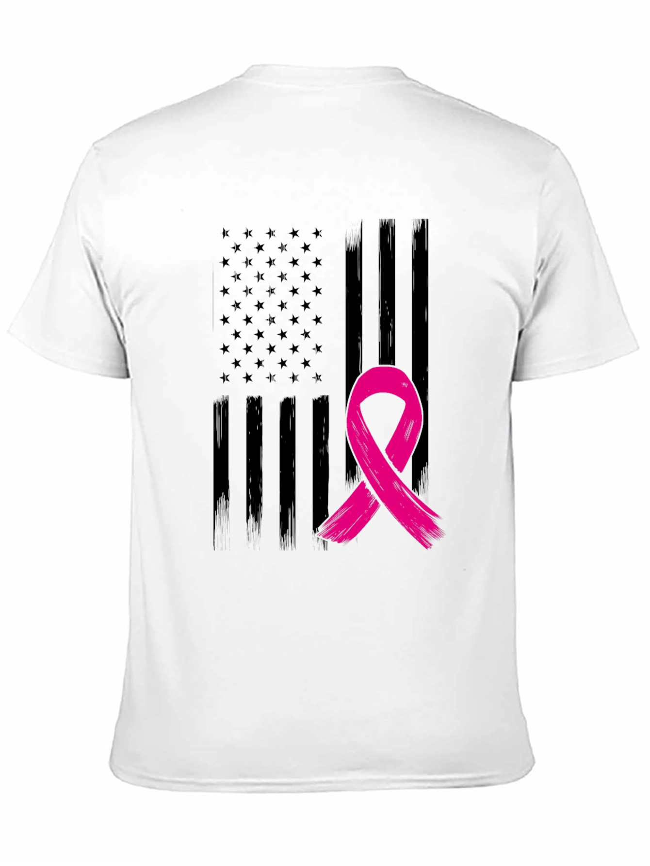 Breast Cancer Awareness USA Flag Graphic Tee