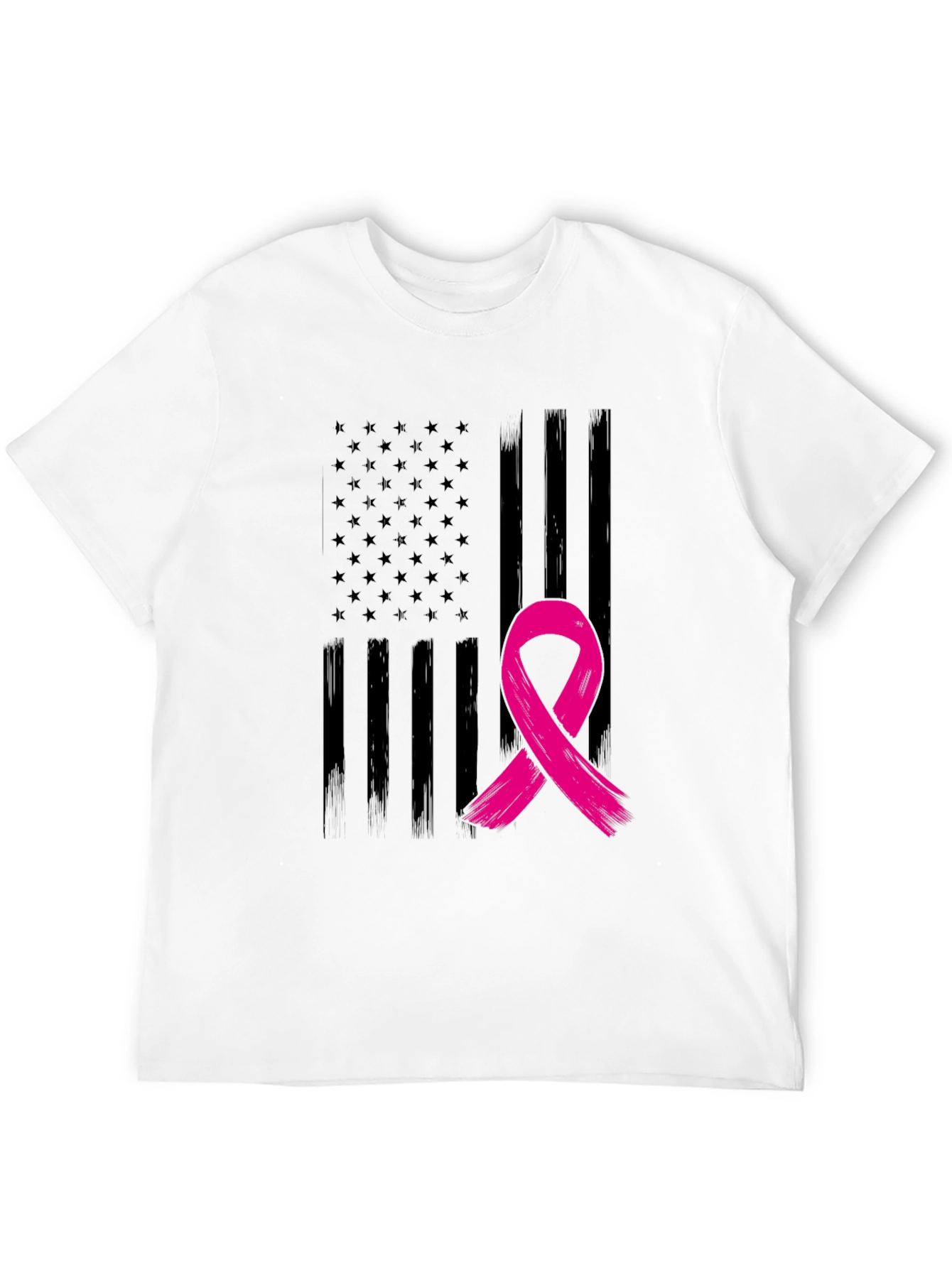 Breast Cancer Awareness USA Flag Graphic Tee