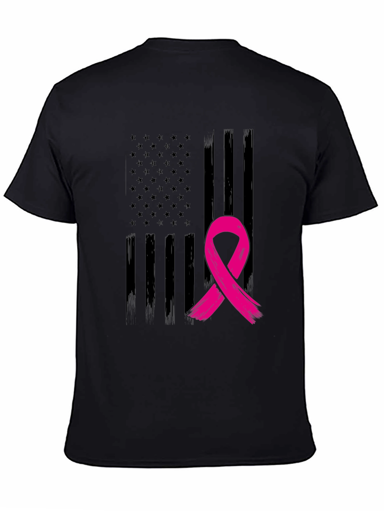 Breast Cancer Awareness USA Flag Graphic Tee
