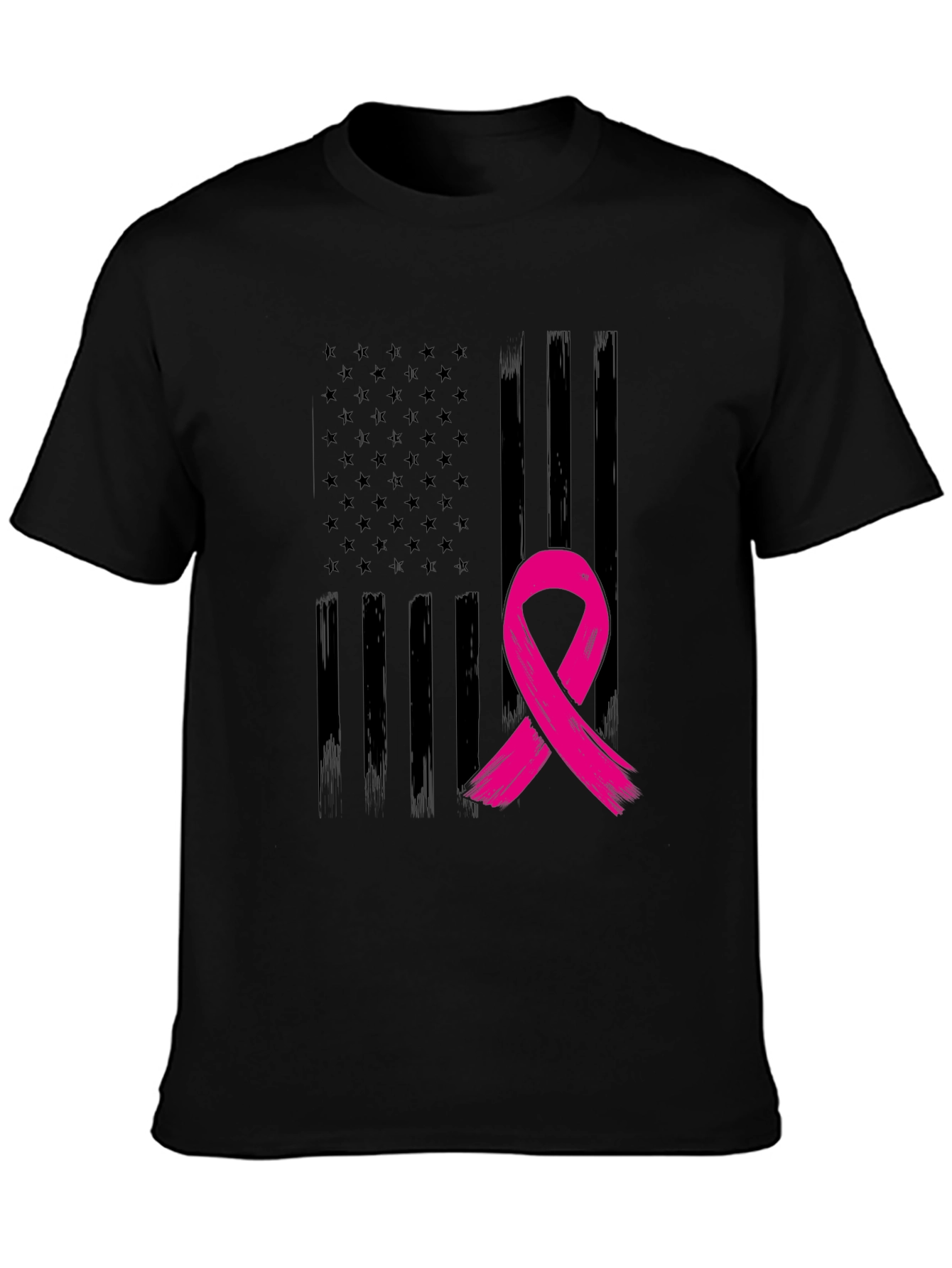 Breast Cancer Awareness USA Flag Graphic Tee