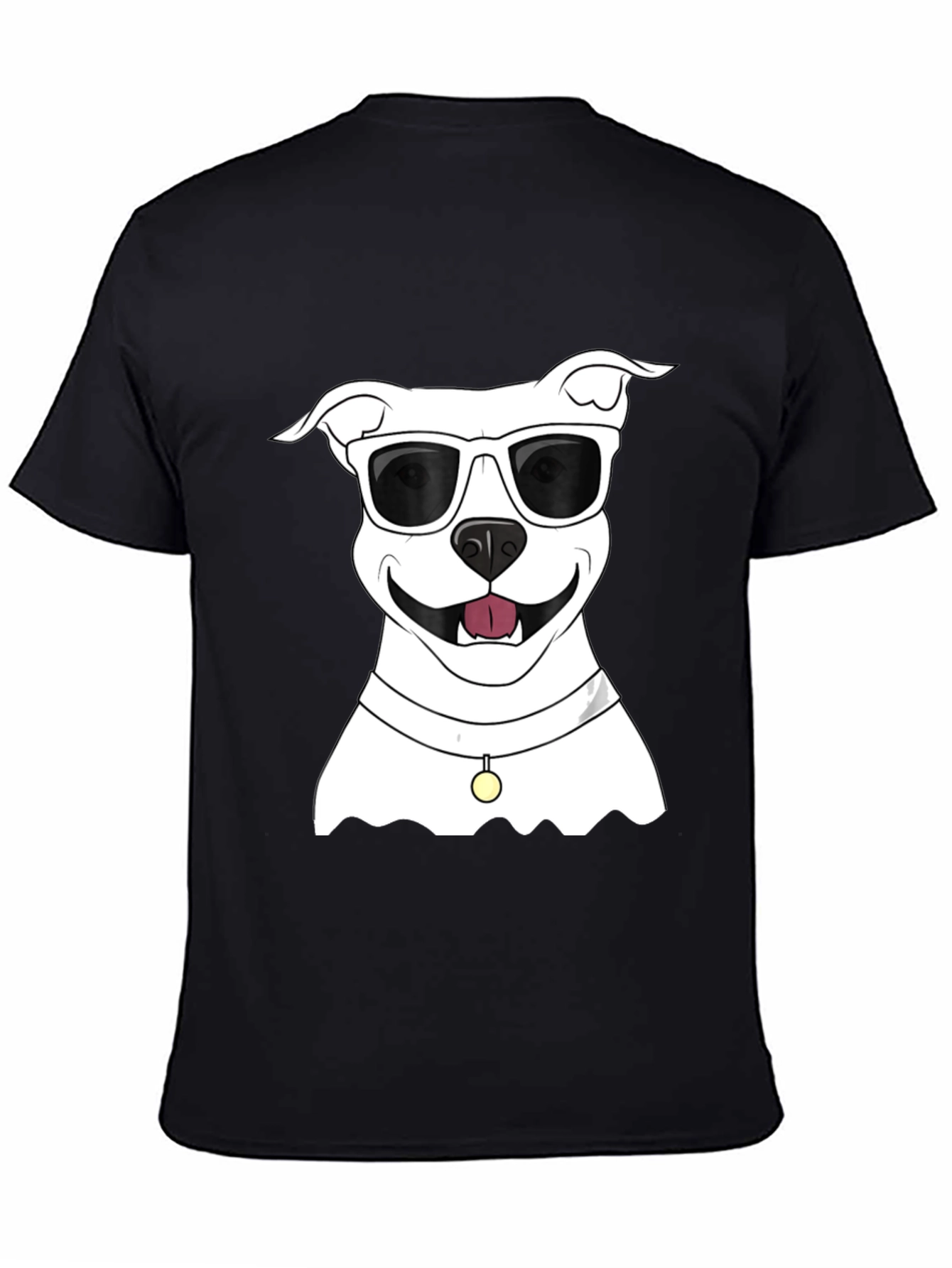 Cool Dog Graphic Tee - Black Cotton Casual Shirt