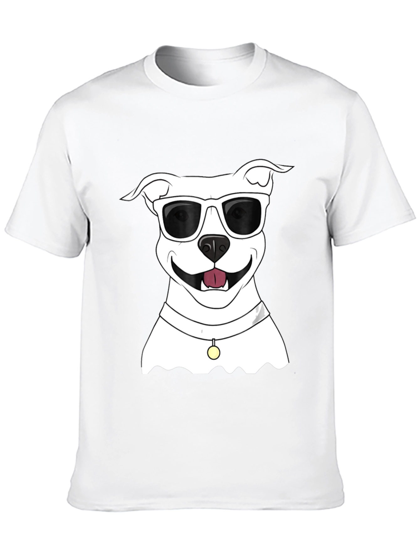 Cool Dog Graphic Tee - Black Cotton Casual Shirt