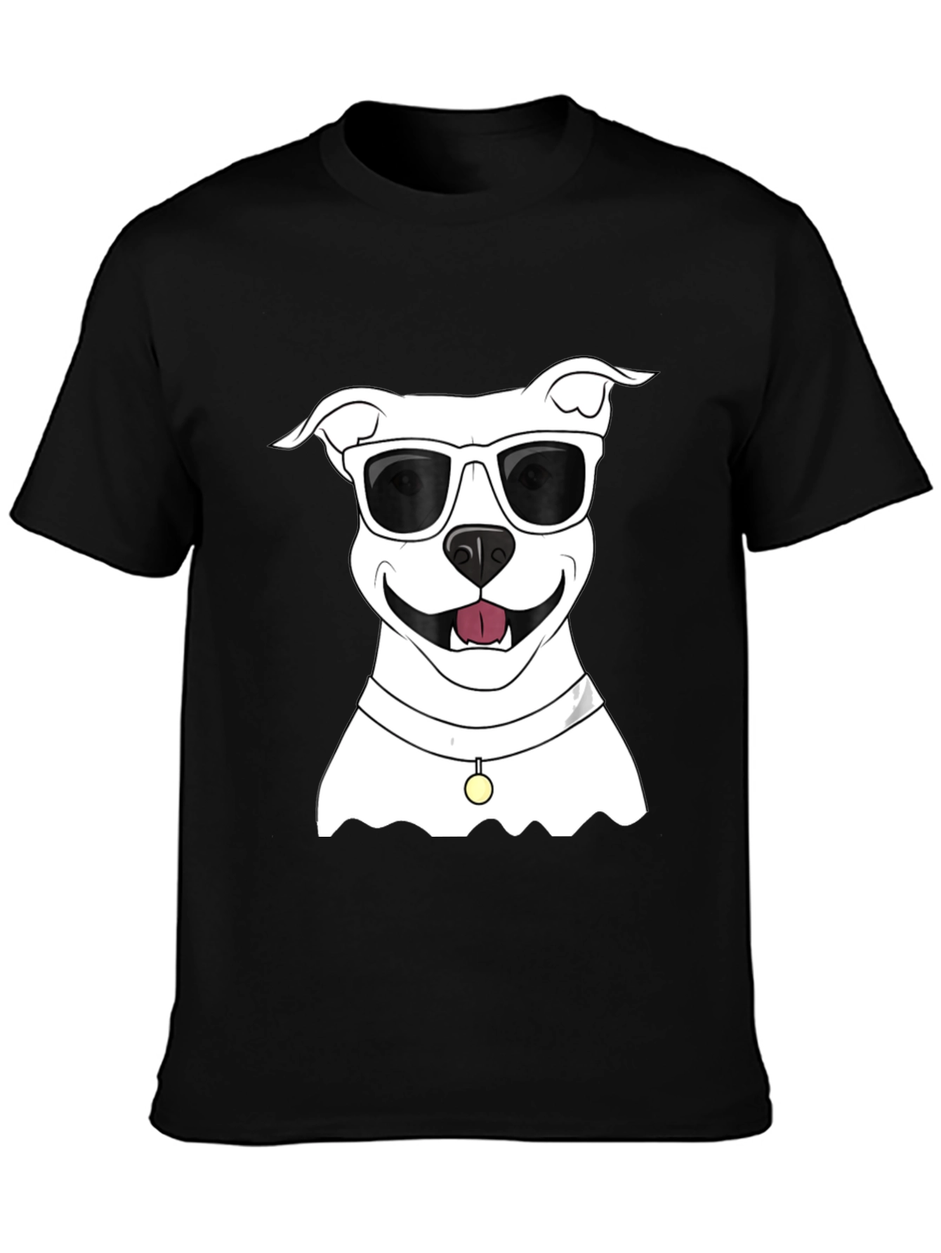 Cool Dog Graphic Tee - Black Cotton Casual Shirt