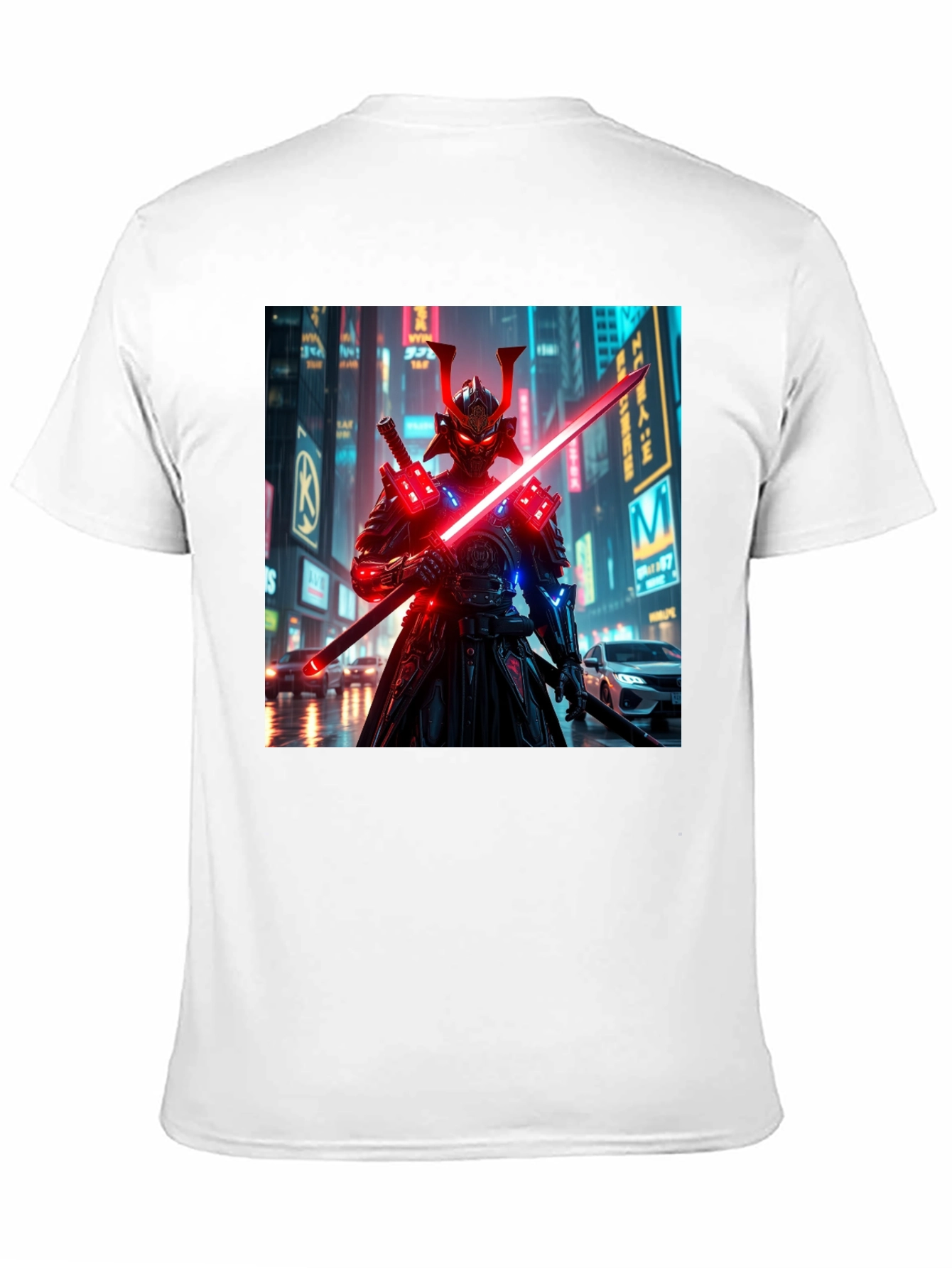 Cyberpunk Samurai T-Shirt - Neon Ronin Design