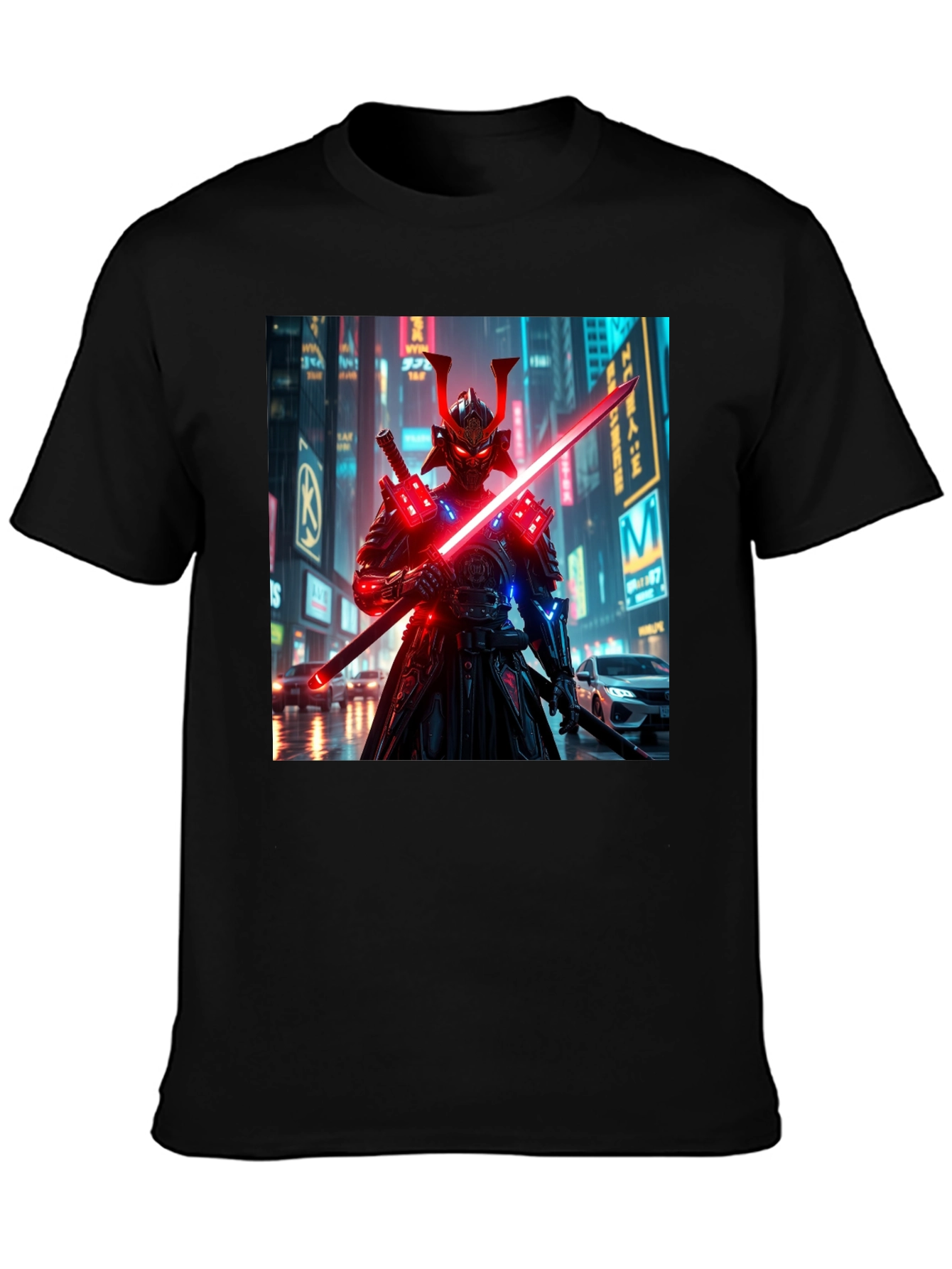 Cyberpunk Samurai T-Shirt - Neon Ronin Design