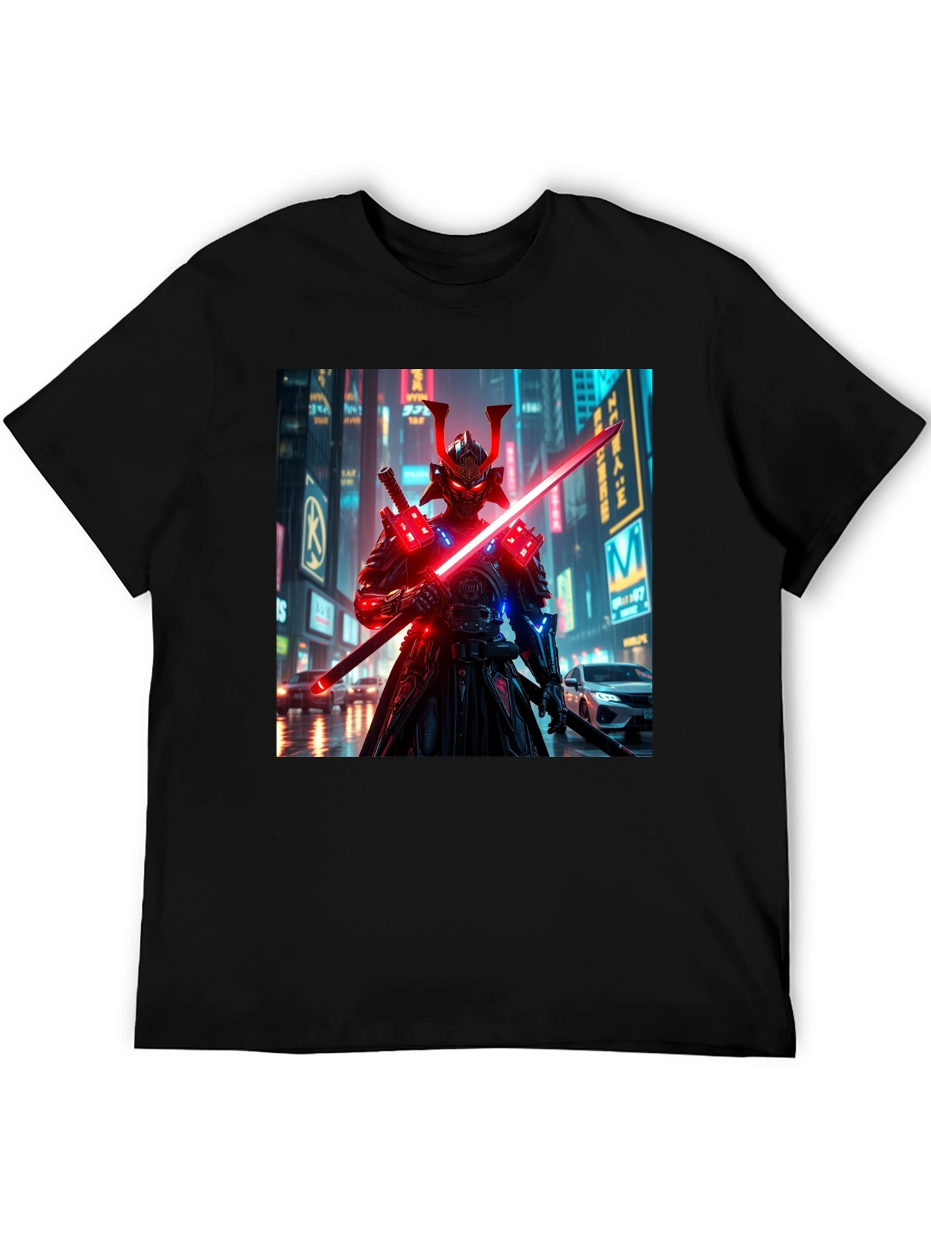 Cyberpunk Samurai T-Shirt - Neon Ronin Design