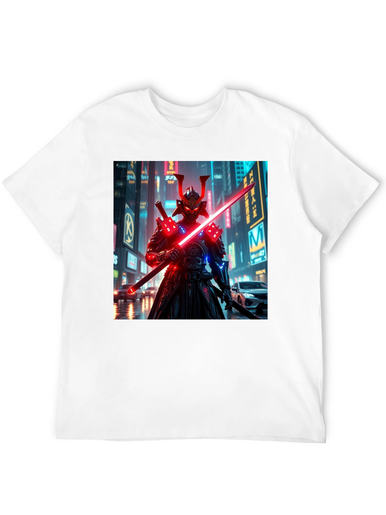 Cyberpunk Samurai T-Shirt - Neon Ronin Design