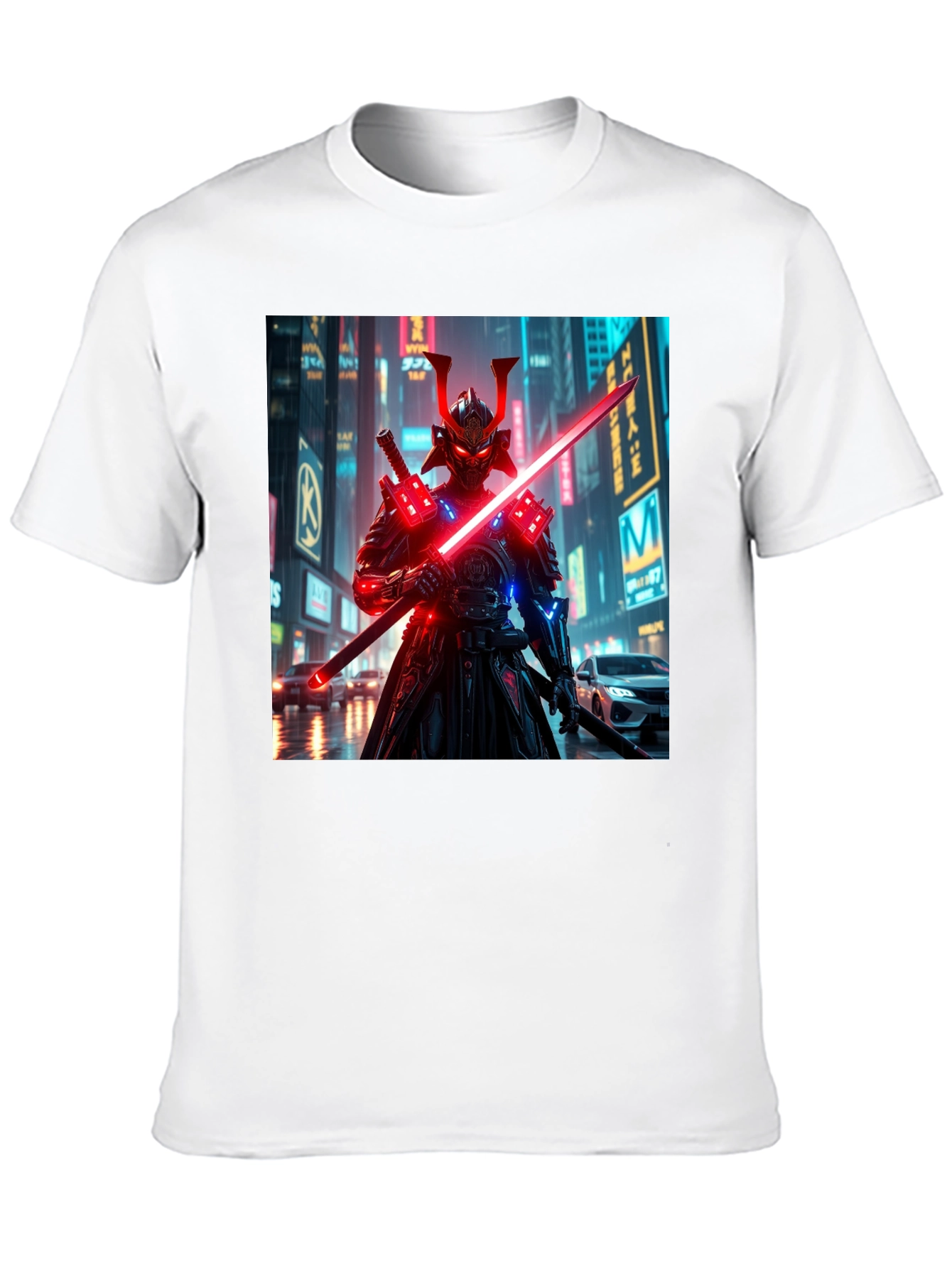 Cyberpunk Samurai T-Shirt - Neon Ronin Design