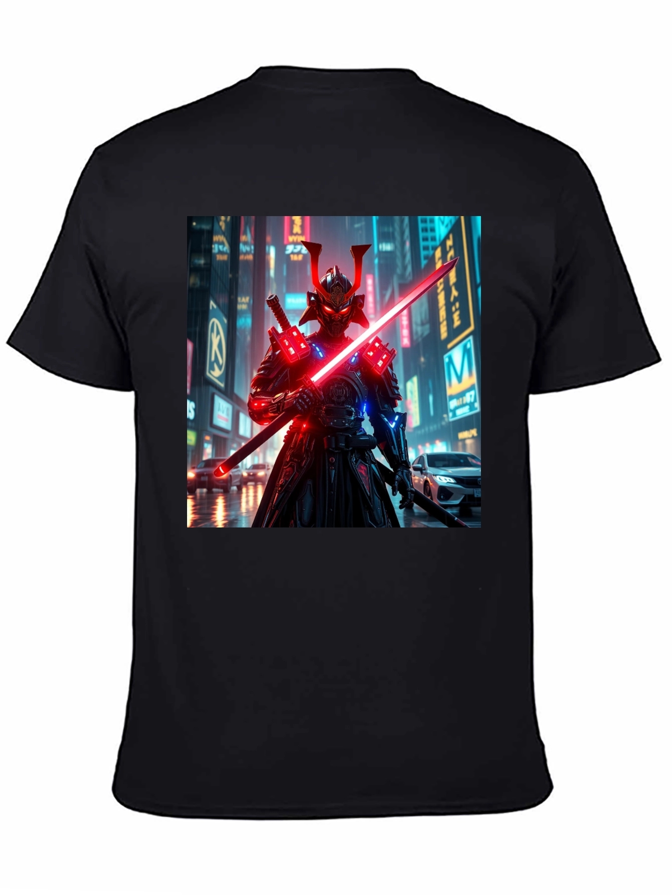 Cyberpunk Samurai T-Shirt - Neon Ronin Design