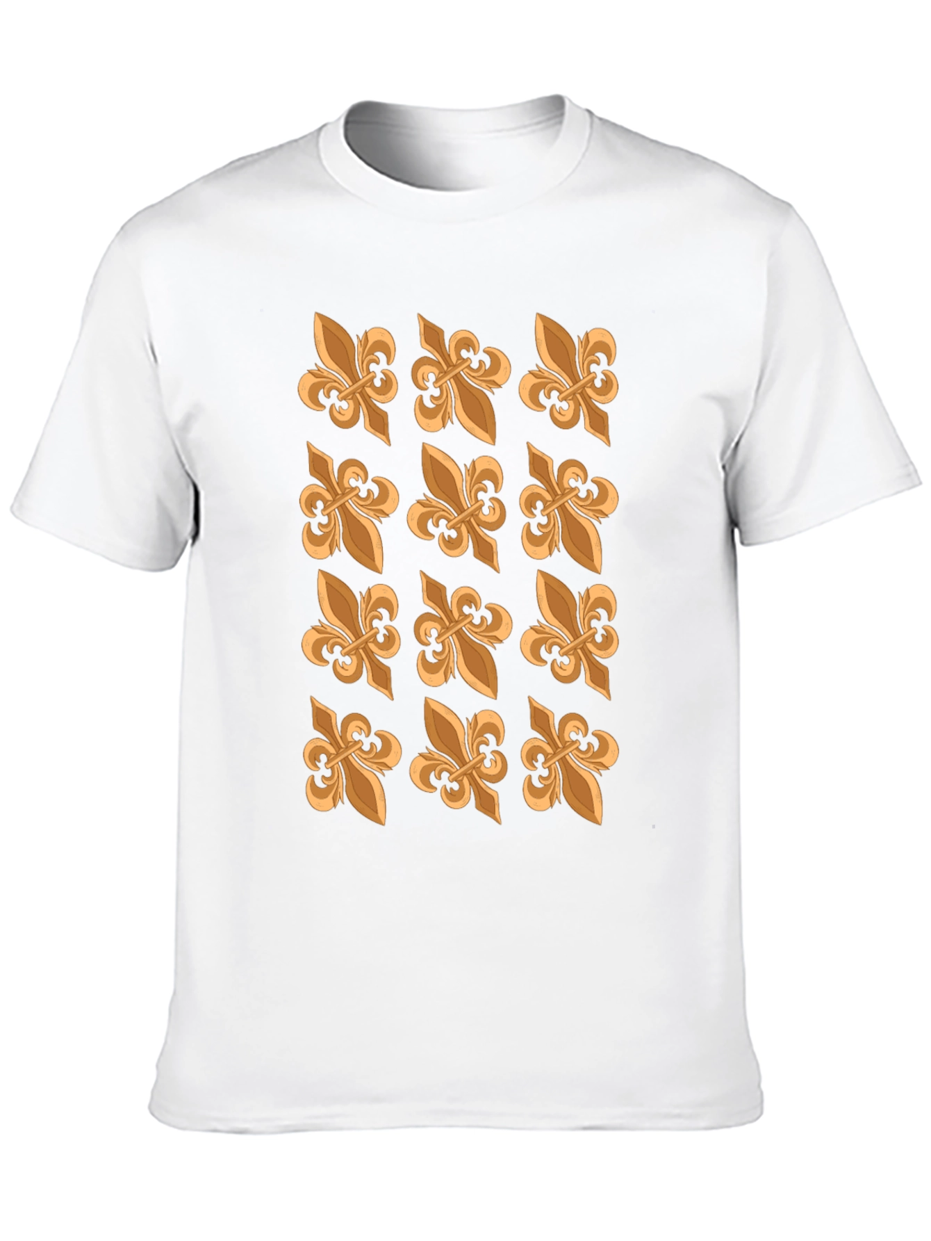 Fleur-de-Lis Patterned Black T-Shirt