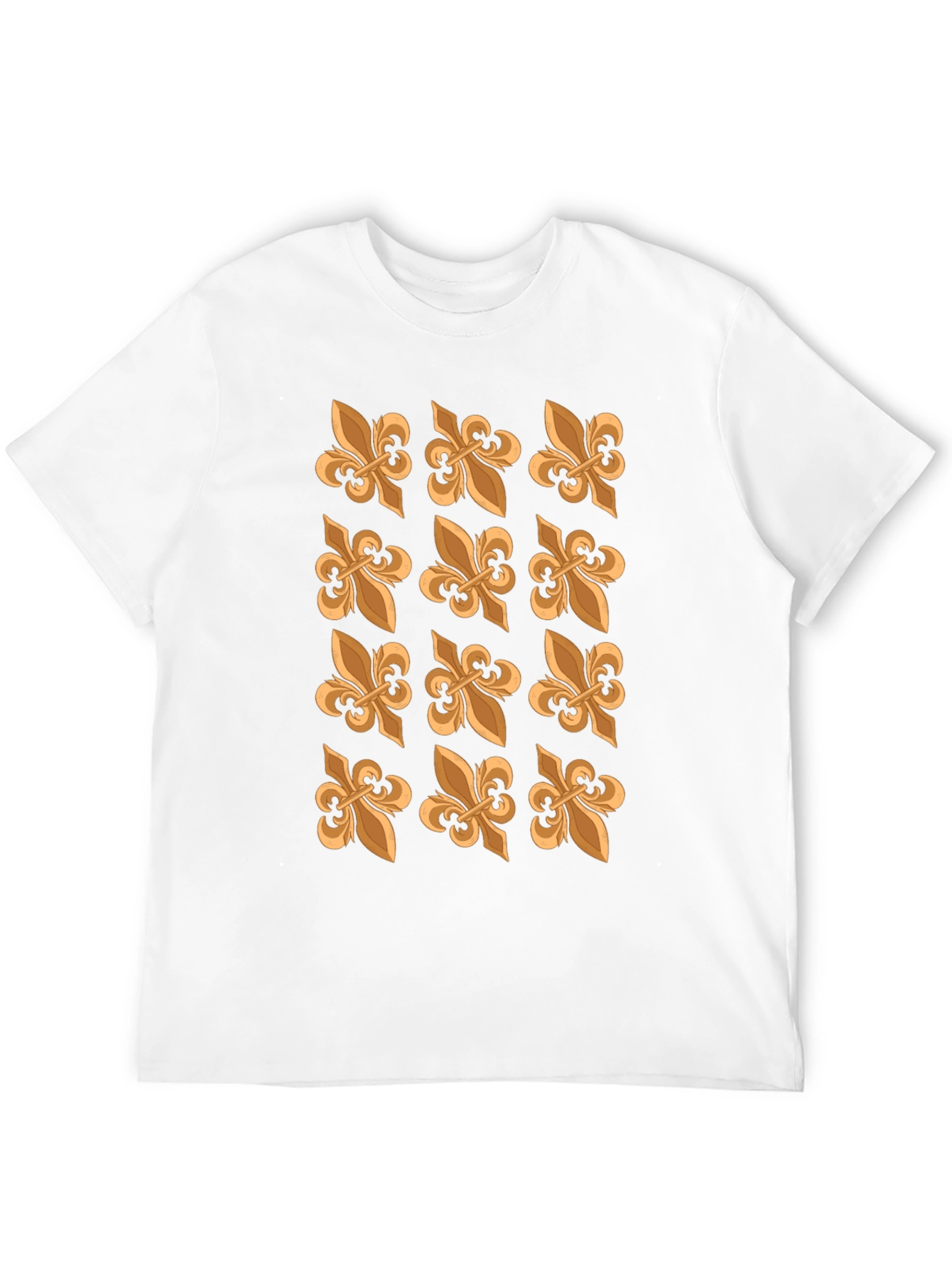 Fleur-de-Lis Patterned Black T-Shirt