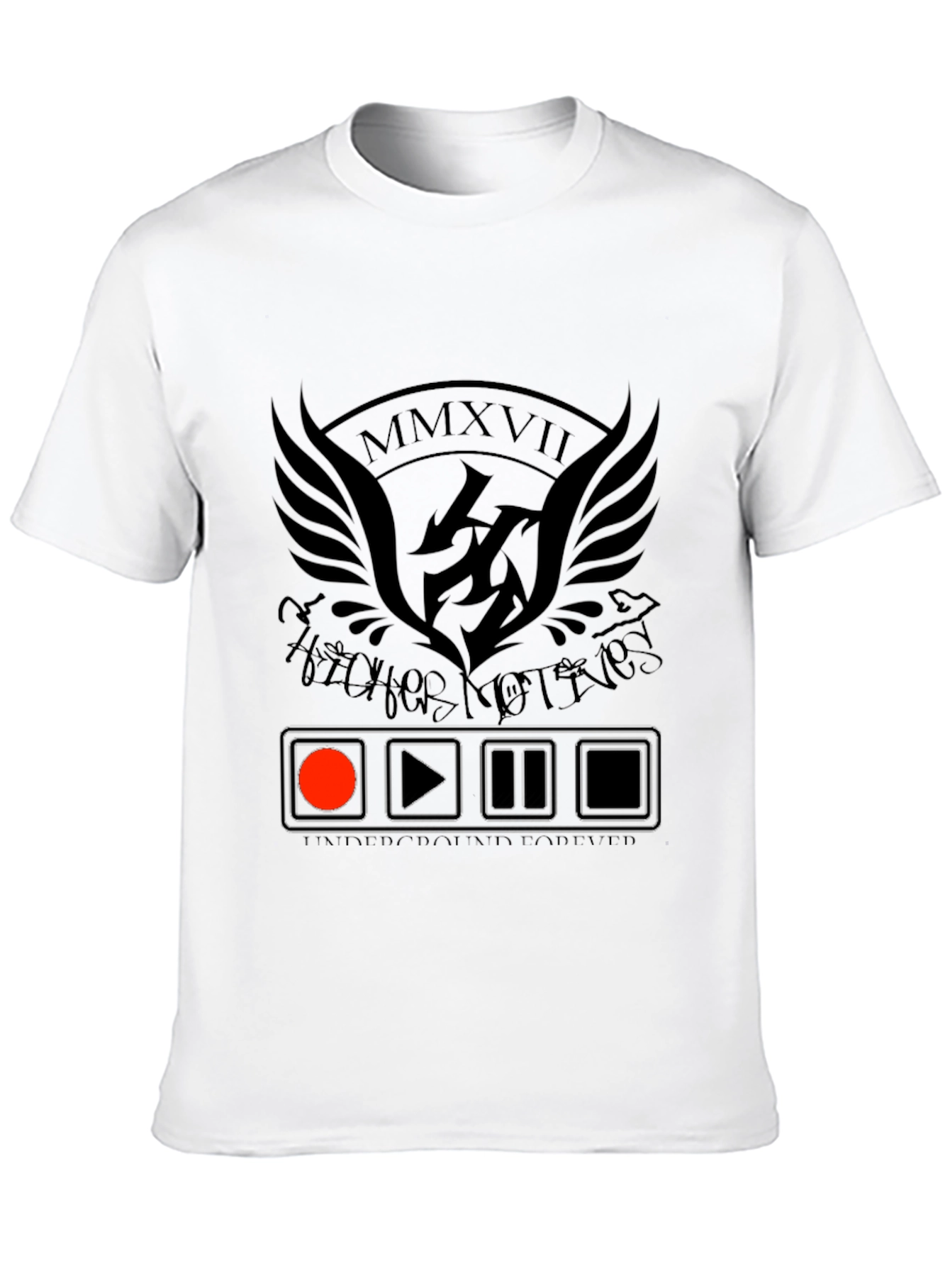 Mens Black Graphic Tee - Underground Forever Design