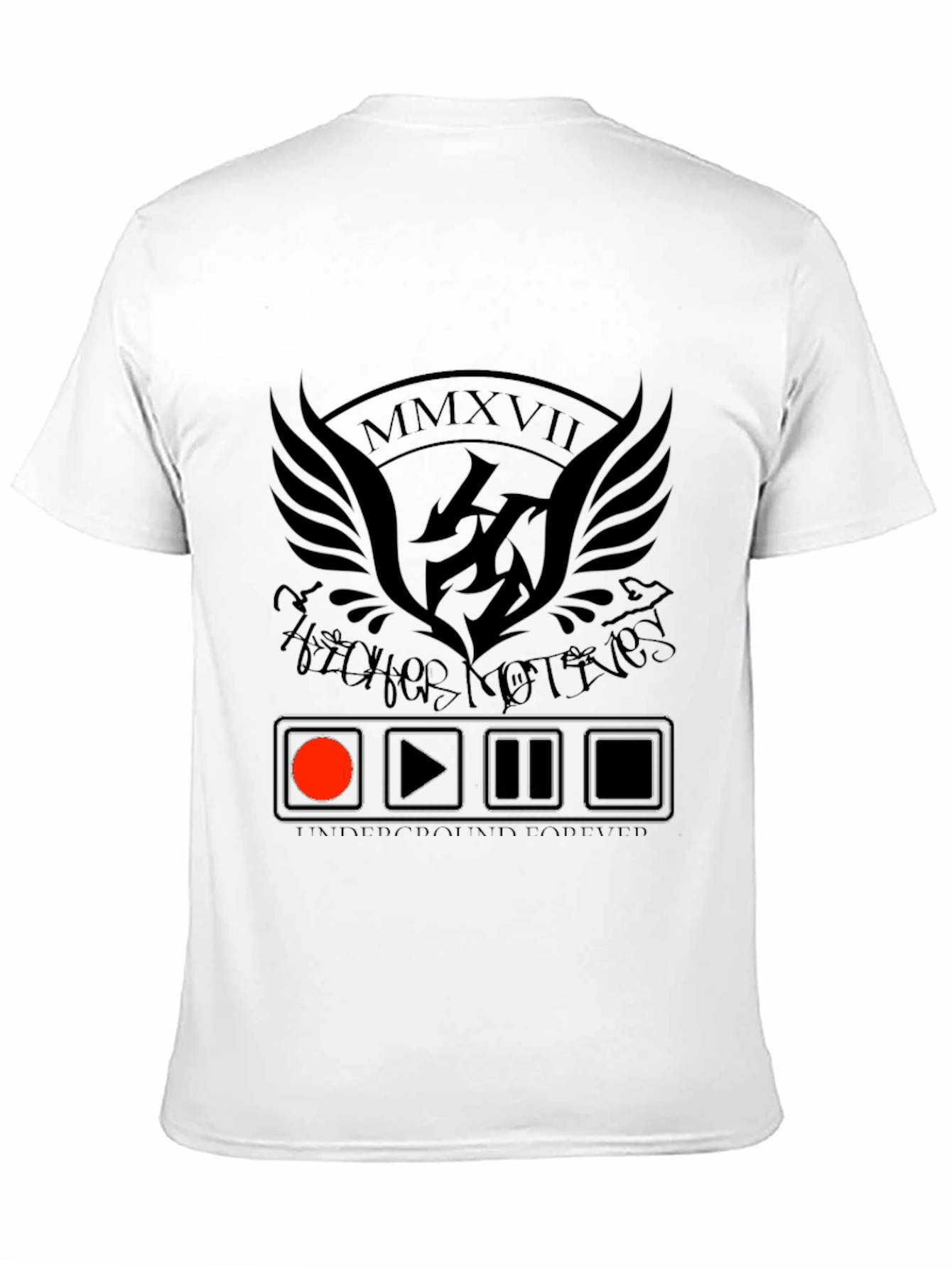 Mens Black Graphic Tee - Underground Forever Design