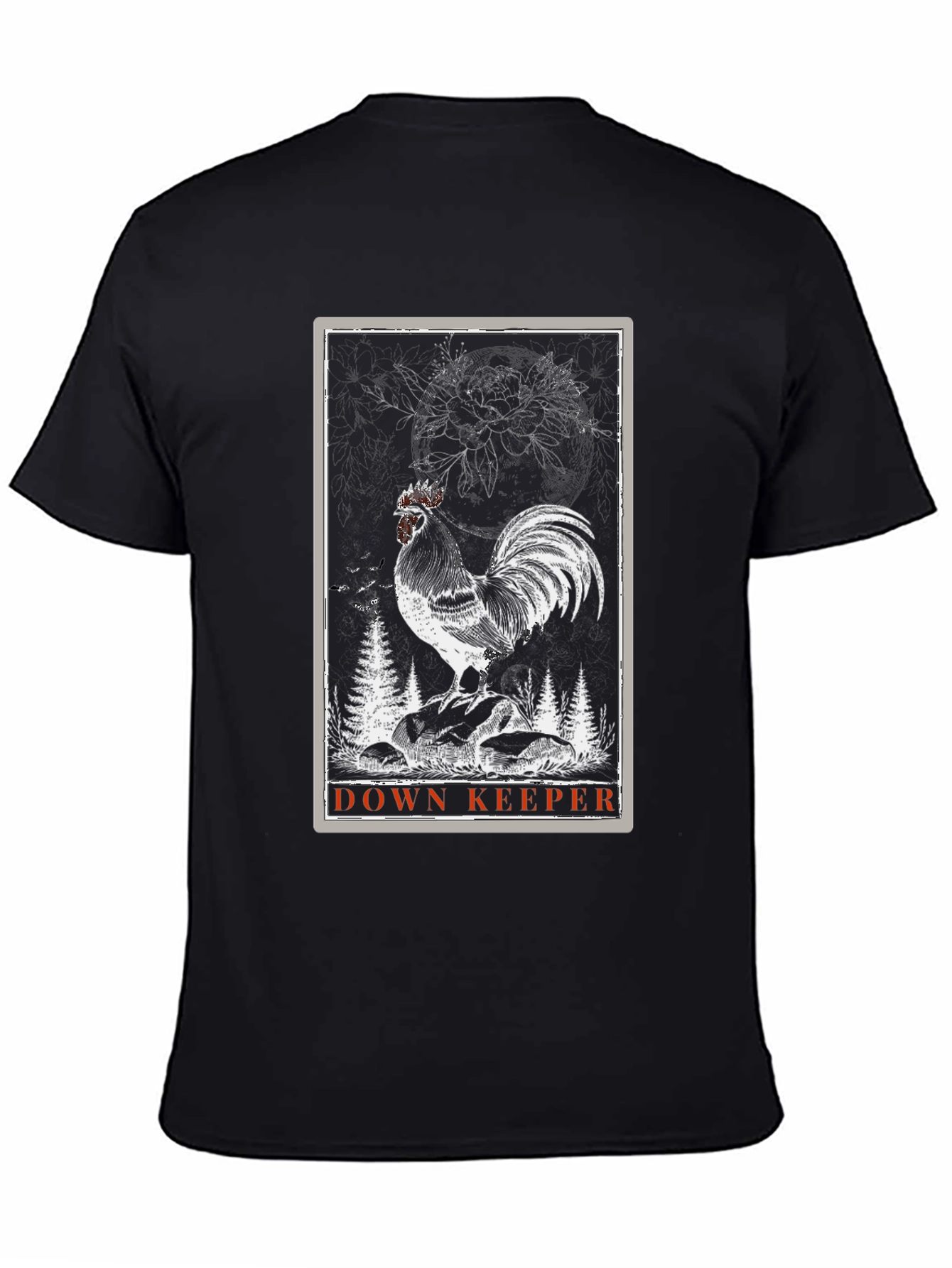 Down Keeper Rooster Graphic Tee - Black