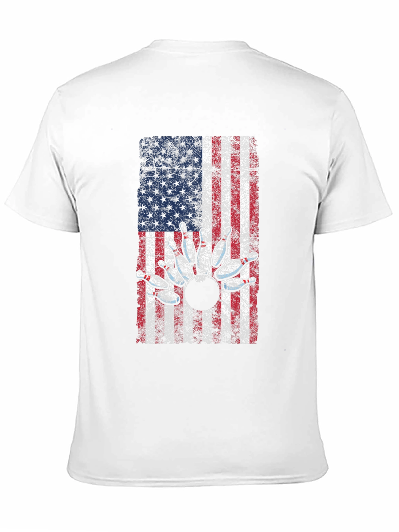 American Flag Bowling T-Shirt - Patriotic Strike!