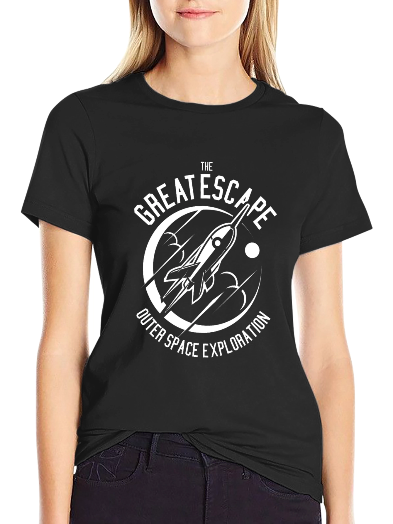 The Great Escape Outer Space Exploration Black T-Shirt