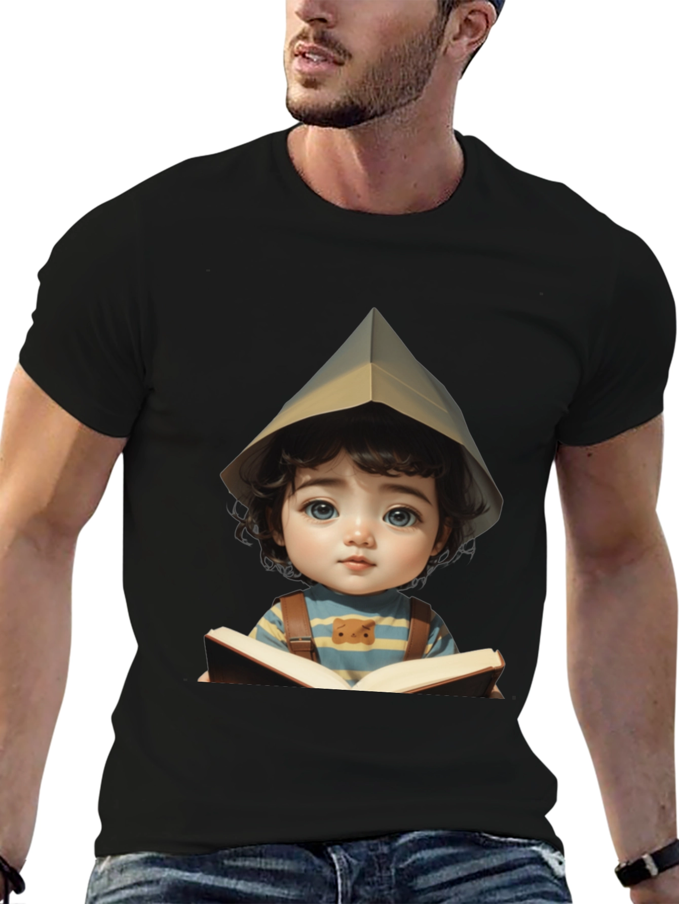 Charming Kid Reading Book Graphic Tee