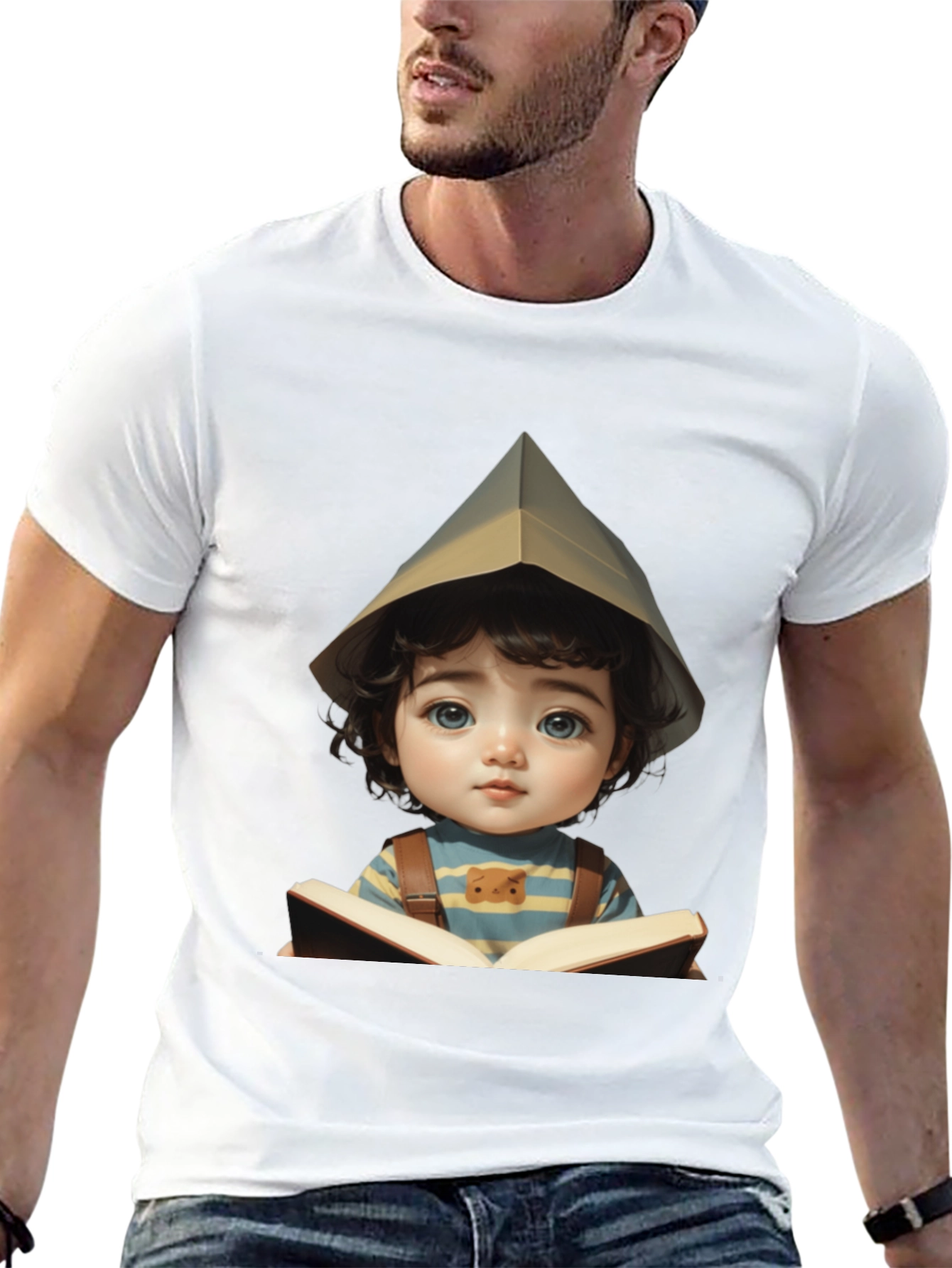 Charming Kid Reading Book Graphic Tee