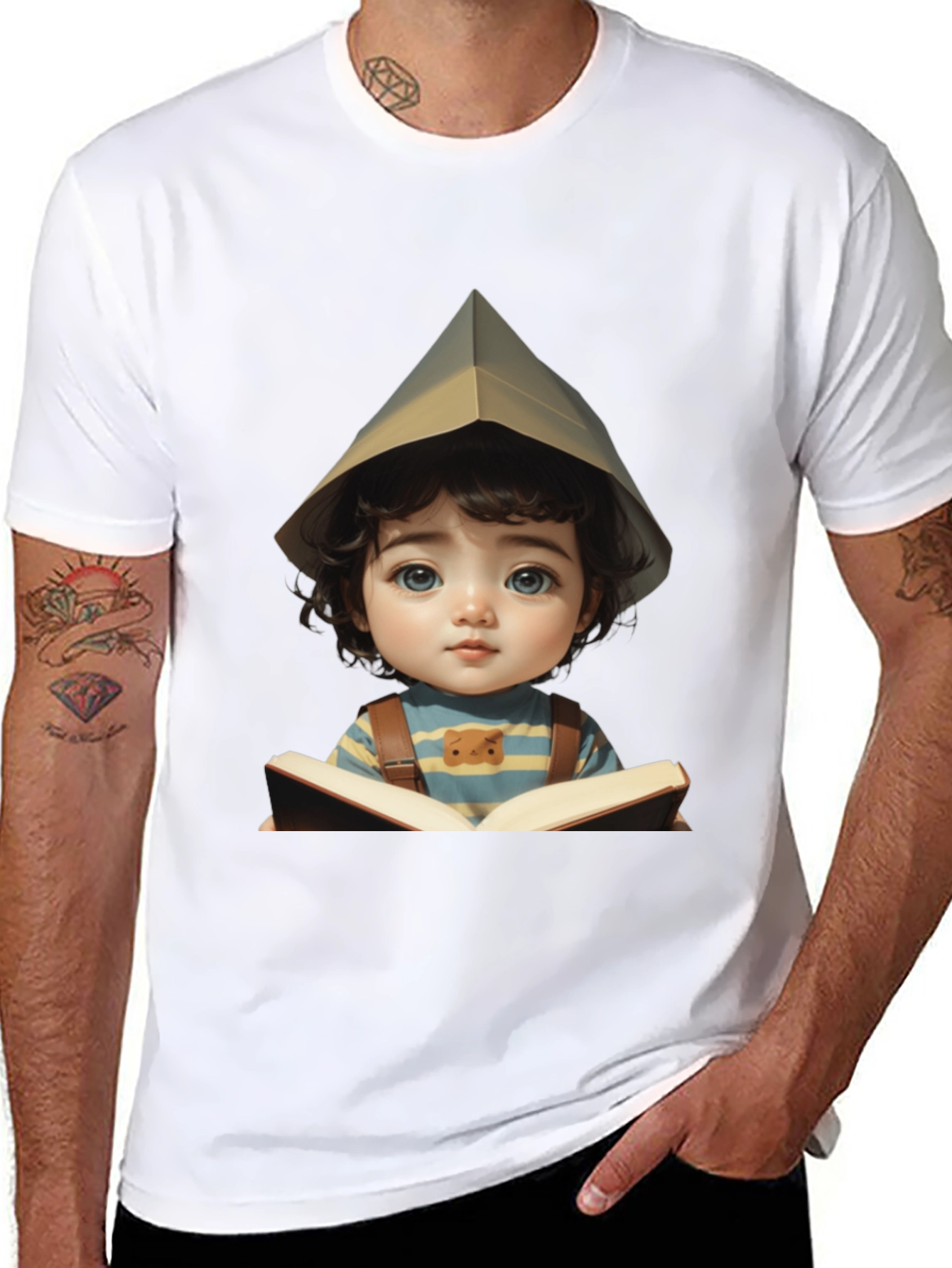 Charming Kid Reading Book Graphic Tee