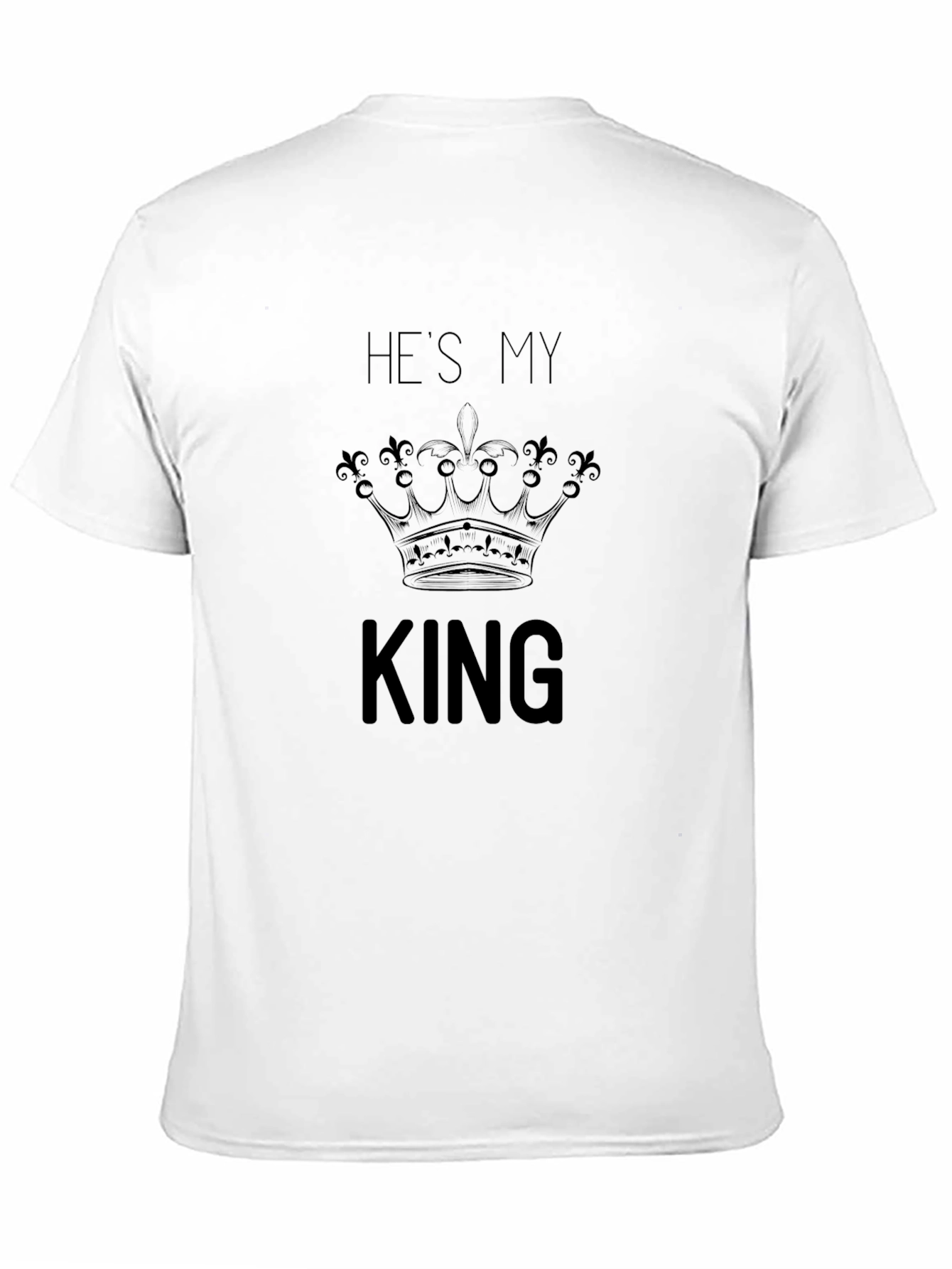 Hes My King Crown Graphic Tee - Black