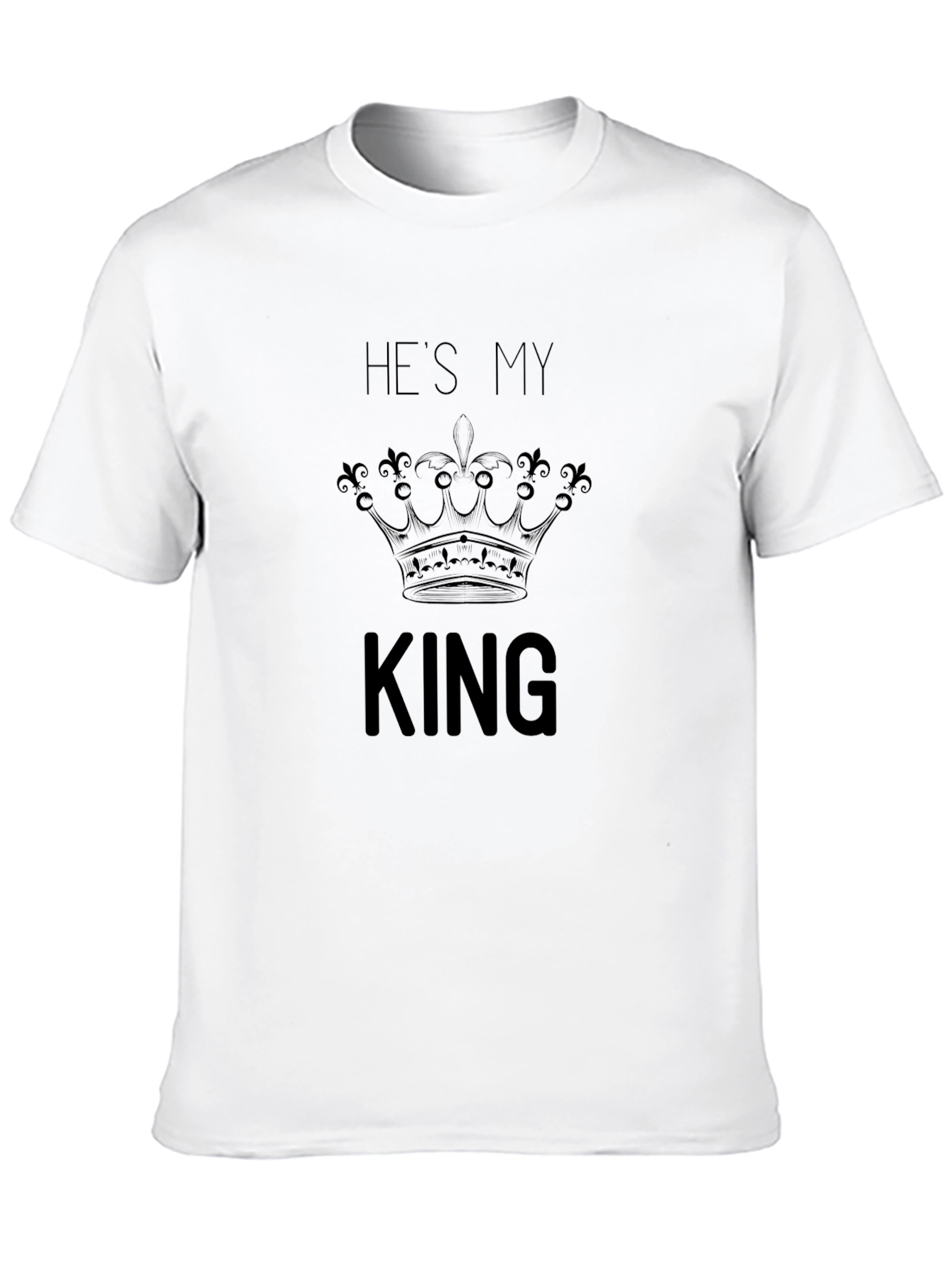Hes My King Crown Graphic Tee - Black