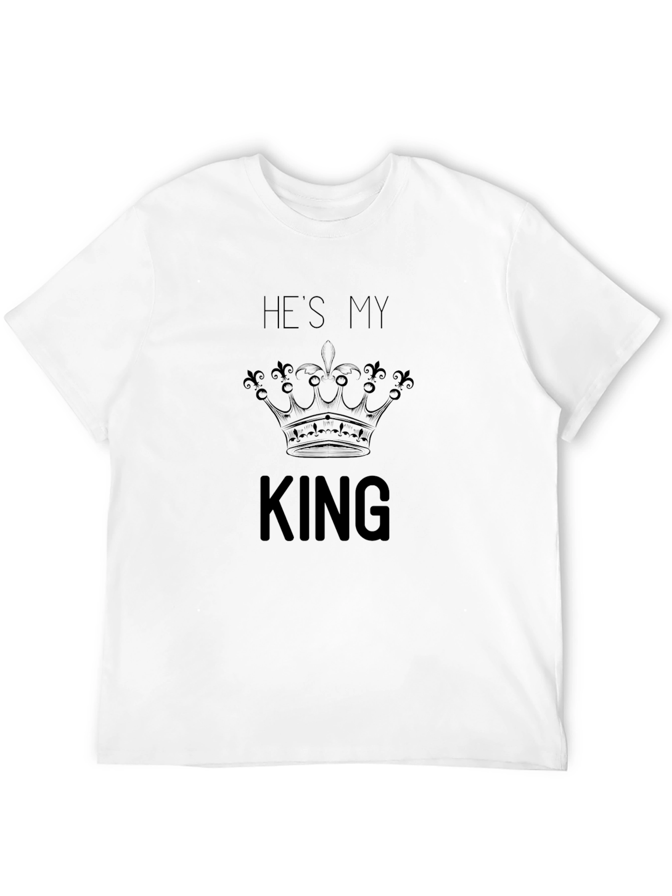 Hes My King Crown Graphic Tee - Black