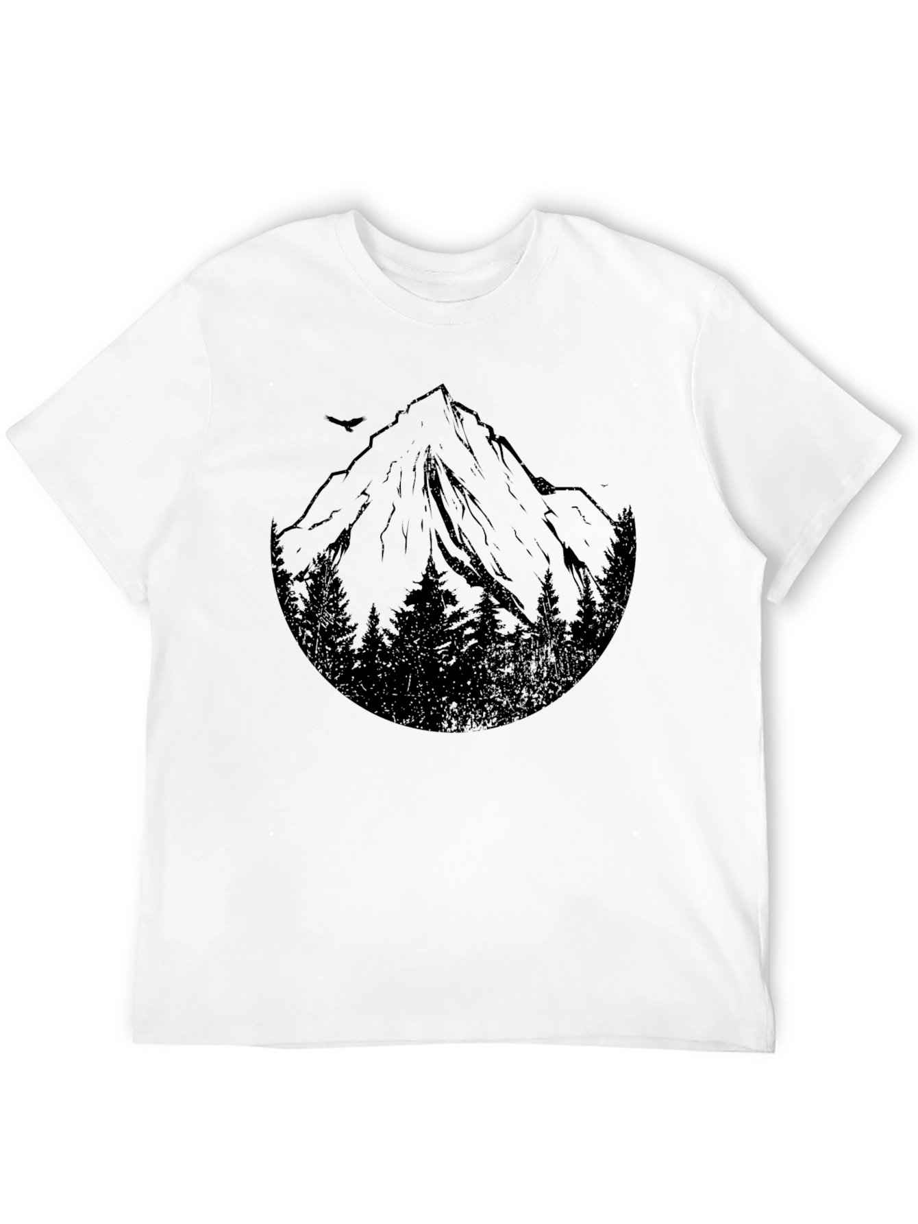 Mountain Peak Graphic Tee - Black Cotton Blend