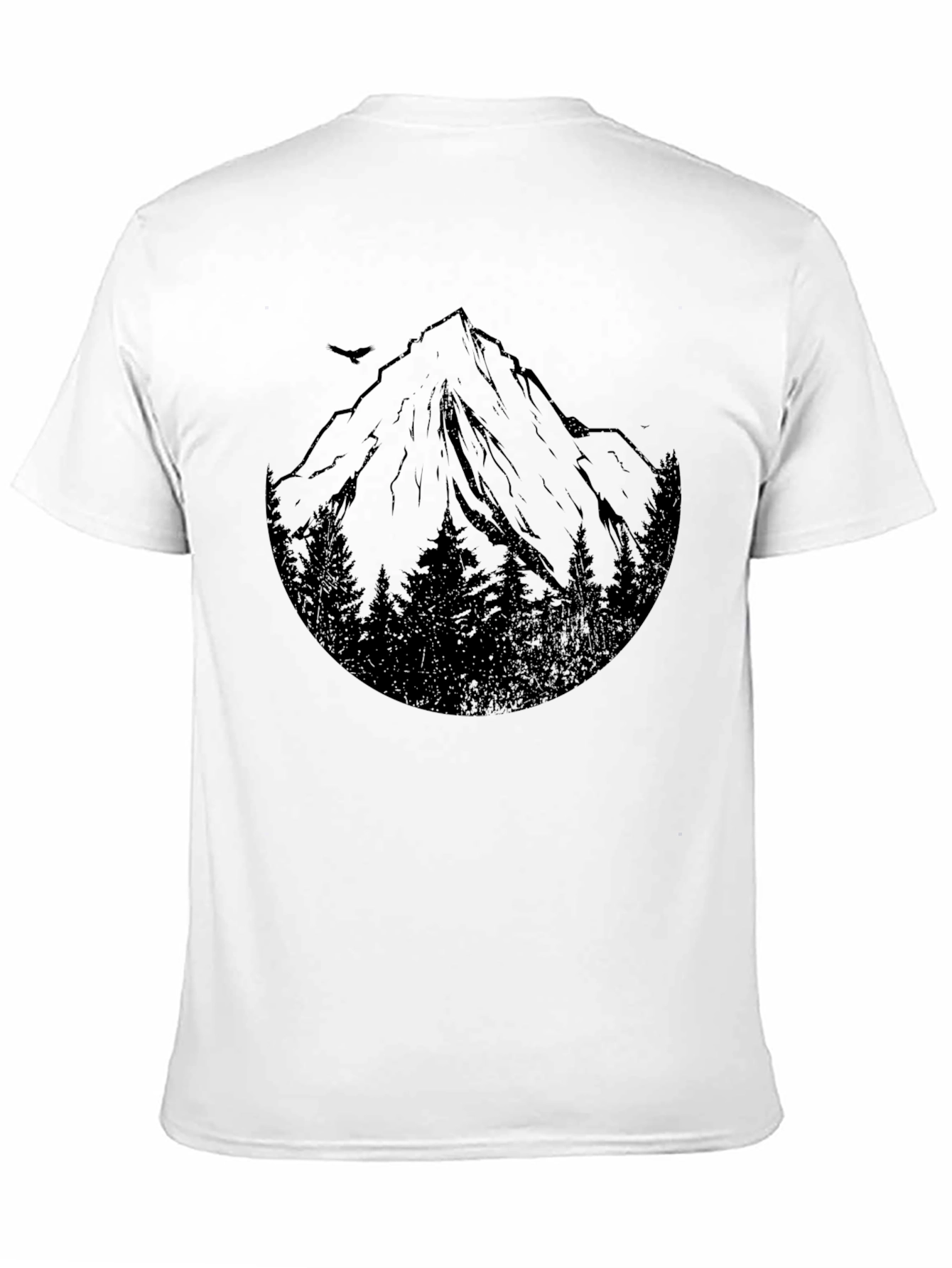 Mountain Peak Graphic Tee - Black Cotton Blend