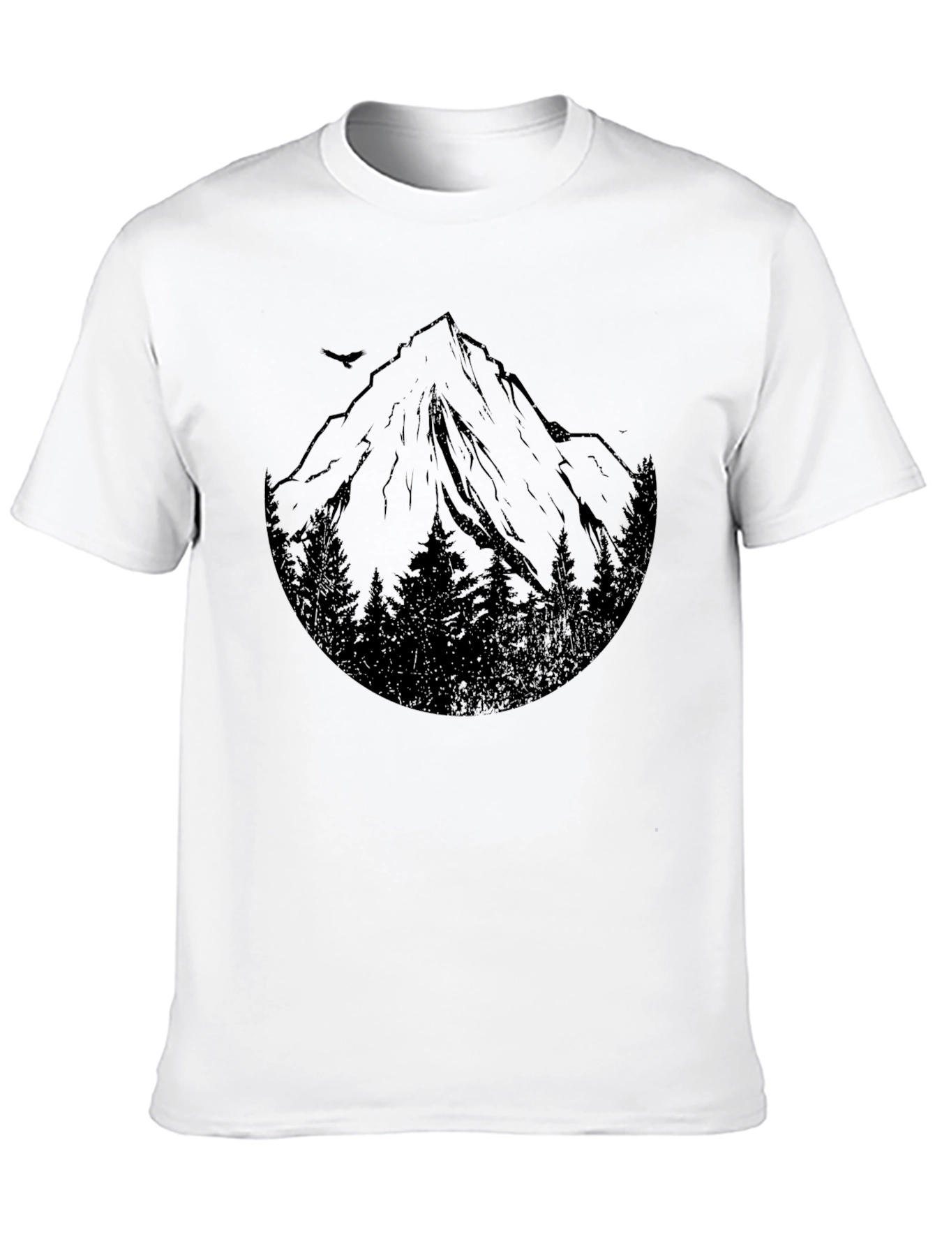 Mountain Peak Graphic Tee - Black Cotton Blend