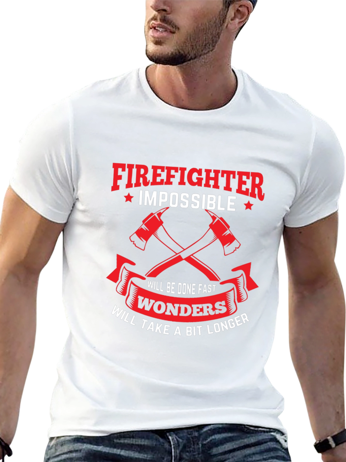 Firefighter Impossible Wonders Graphic T-Shirt