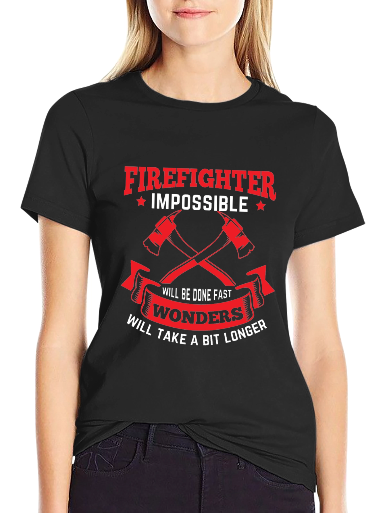 Firefighter Impossible Wonders Graphic T-Shirt