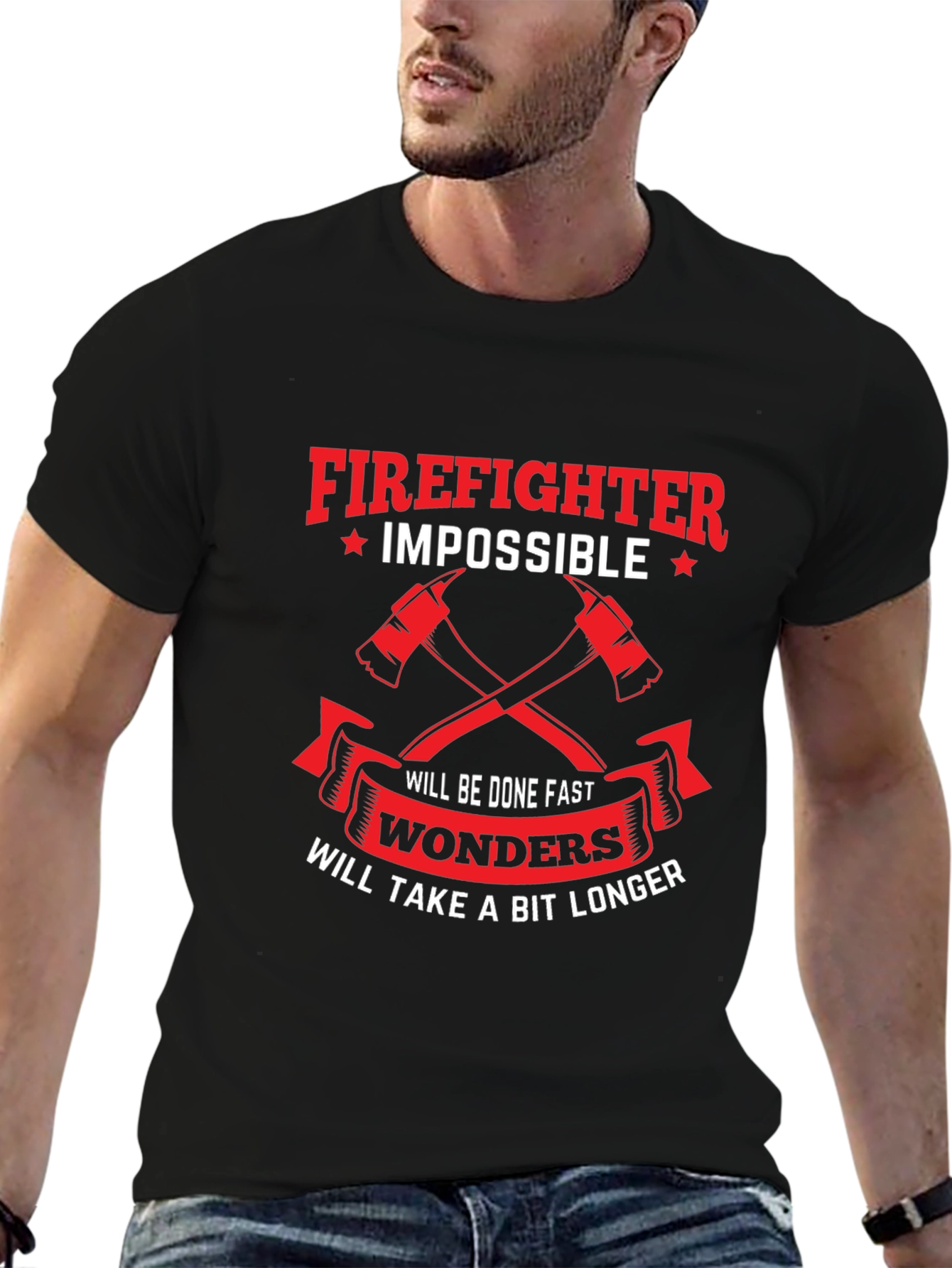 Firefighter Impossible Wonders Graphic T-Shirt