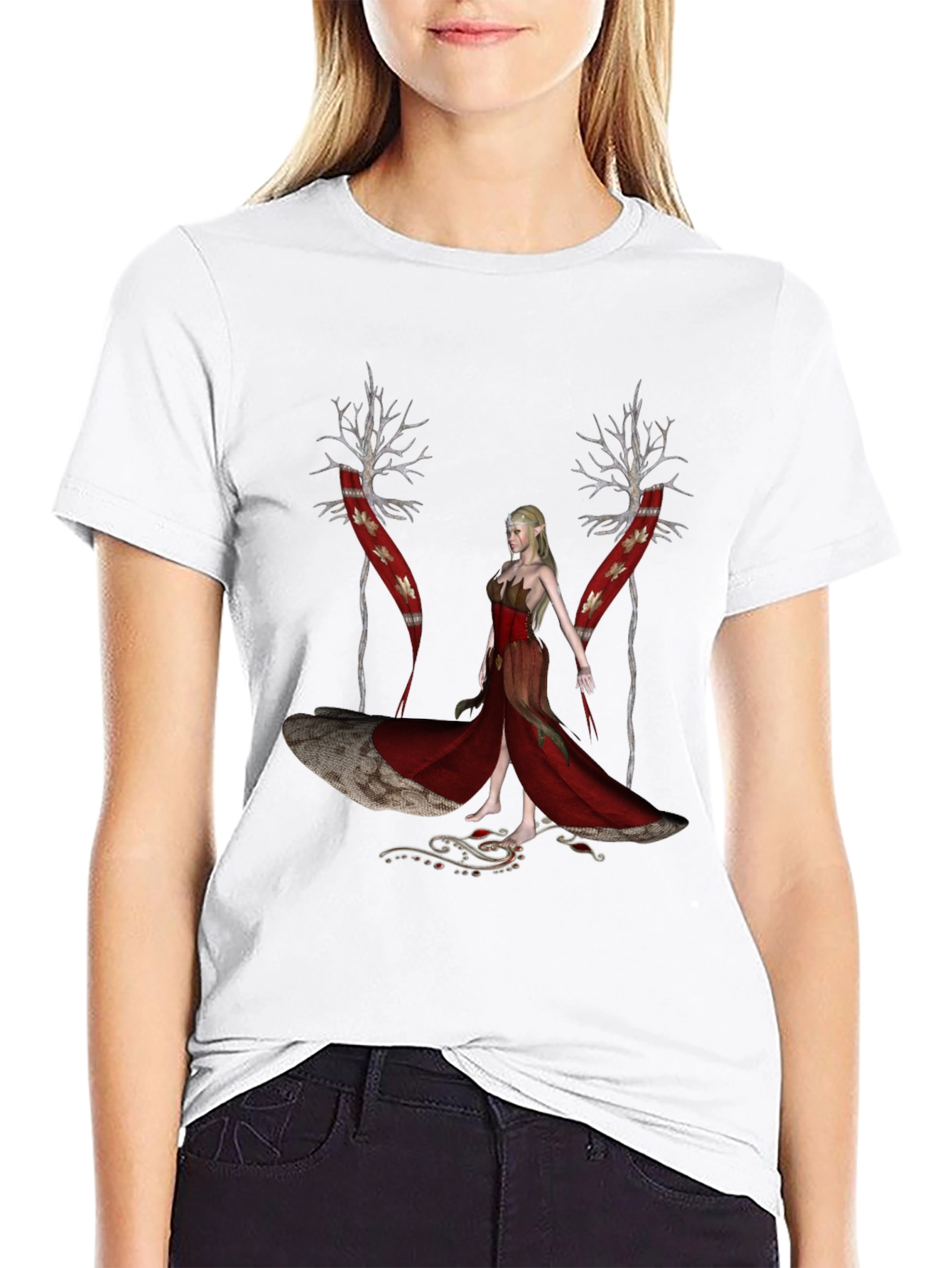 Elf Maiden Graphic Print Tee