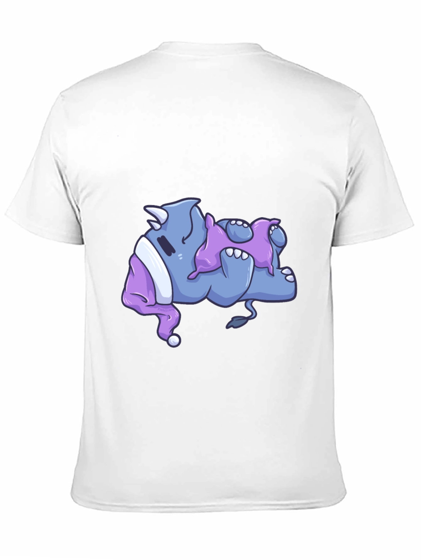 Rhino Sleeping in Pajamas Graphic T-Shirt