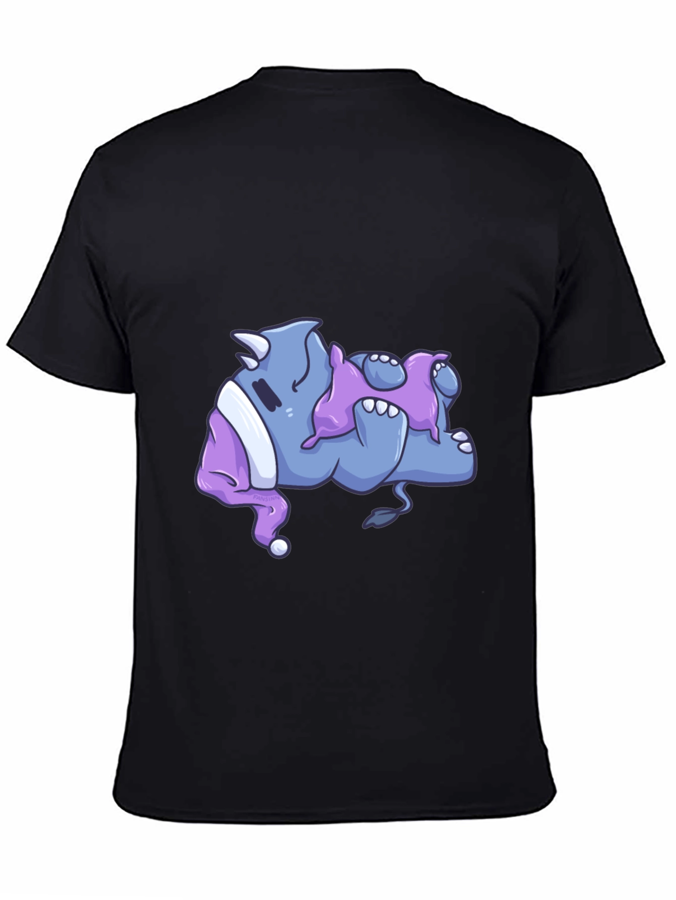 Rhino Sleeping in Pajamas Graphic T-Shirt
