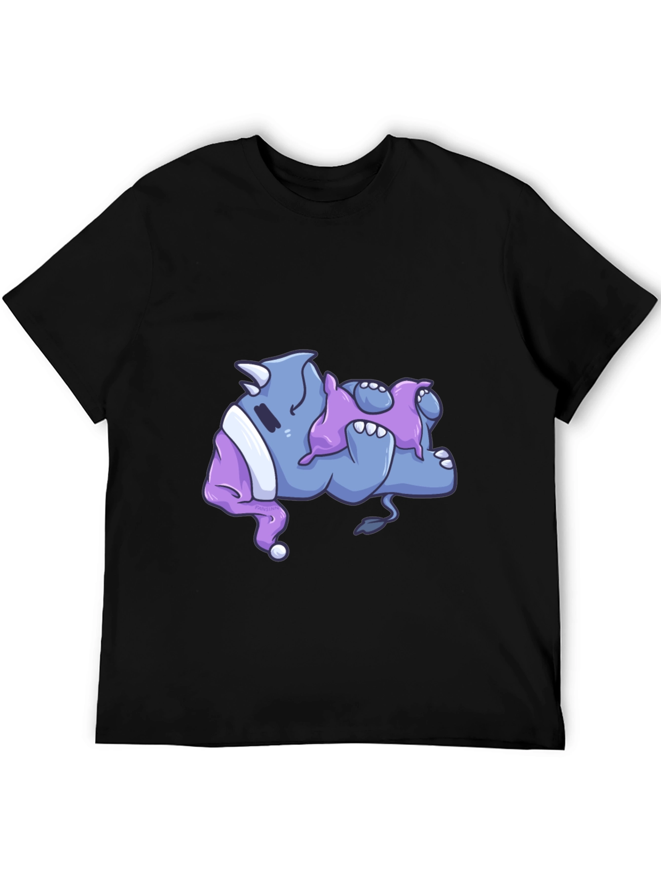 Rhino Sleeping in Pajamas Graphic T-Shirt