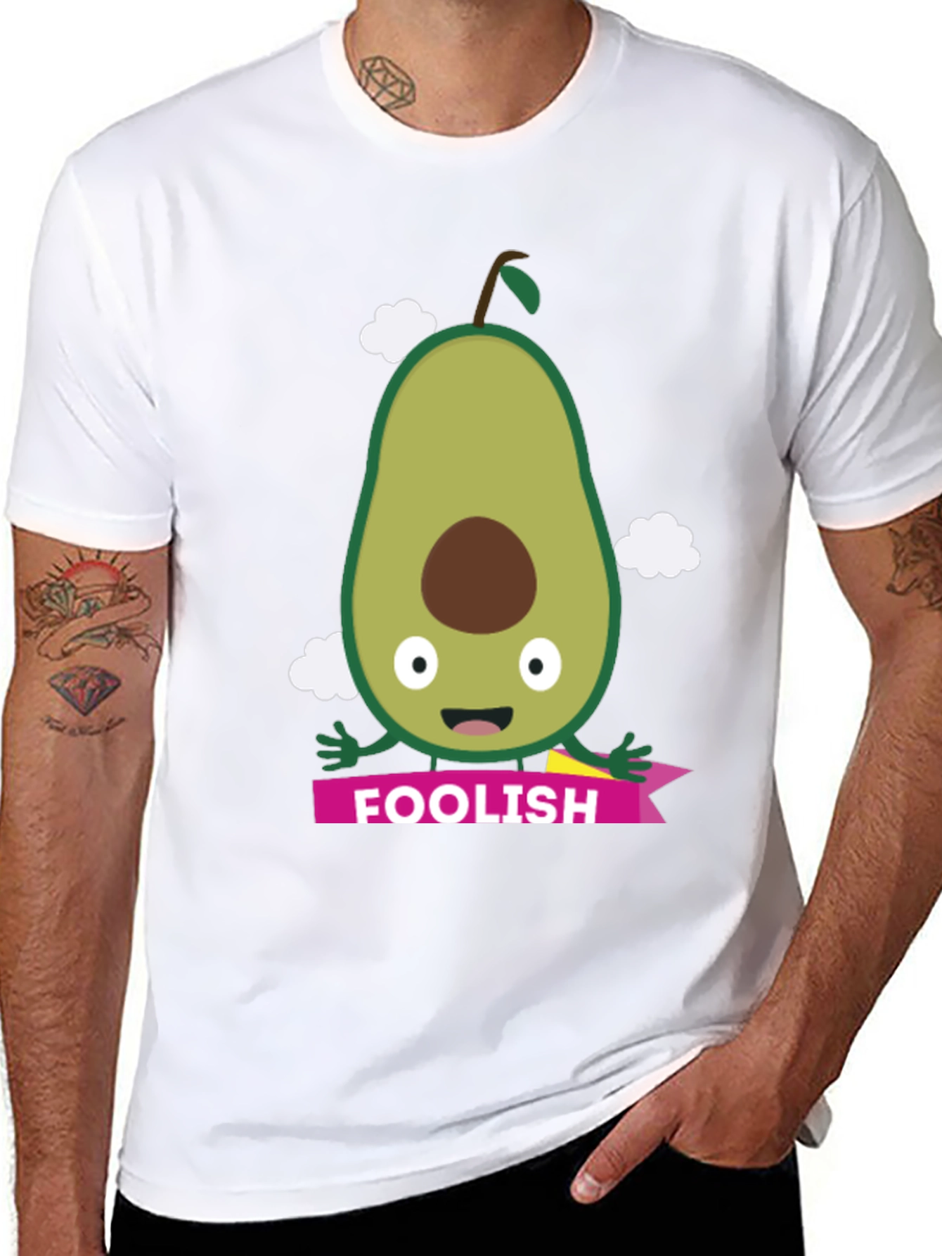 Foolish Avocado Graphic Tee - Black Cotton T-Shirt
