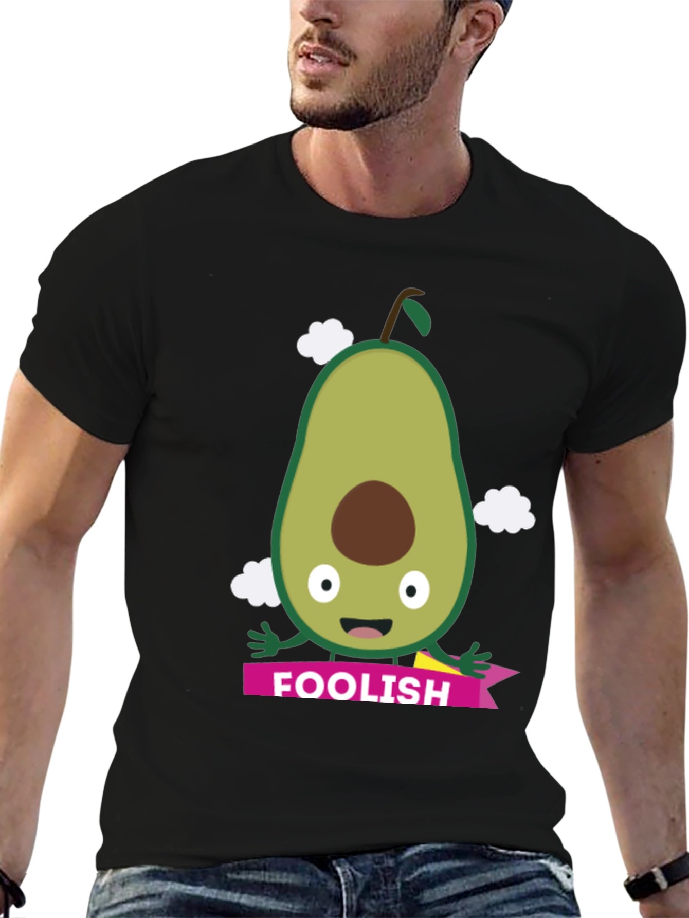 Foolish Avocado Graphic Tee - Black Cotton T-Shirt