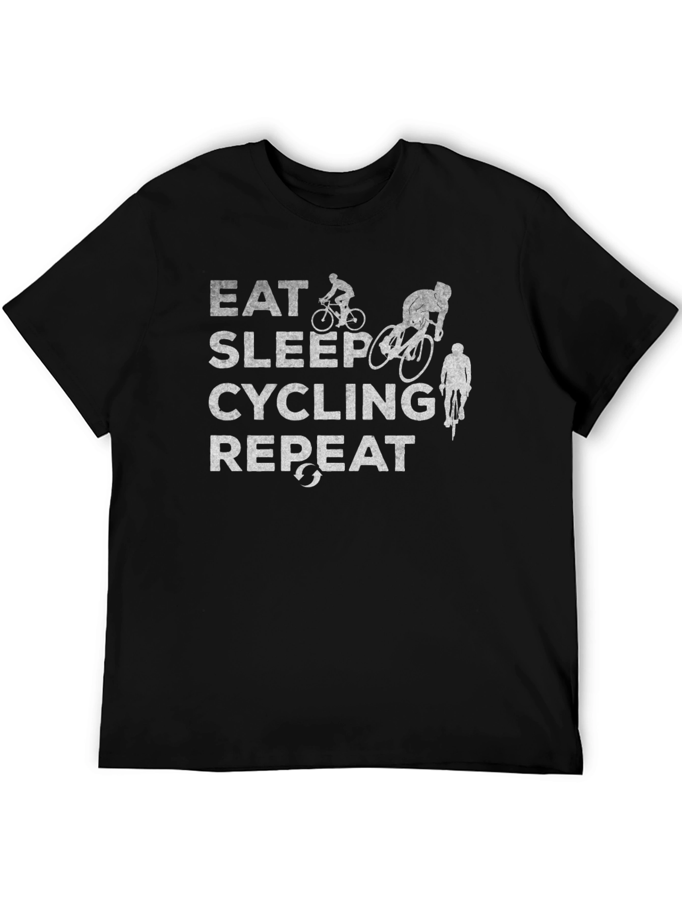 Eat Sleep Cycling Repeat Black T-Shirt