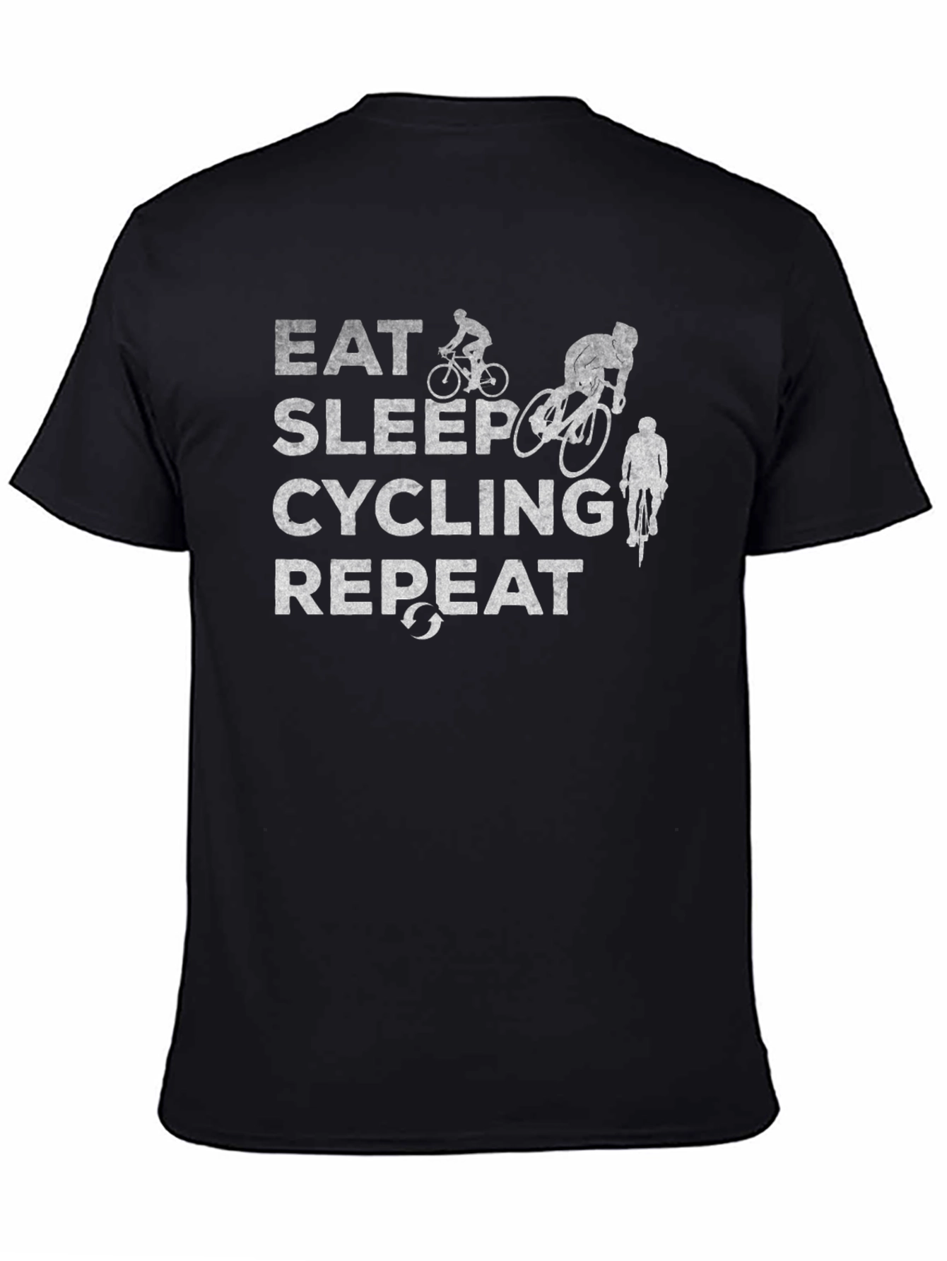 Eat Sleep Cycling Repeat Black T-Shirt