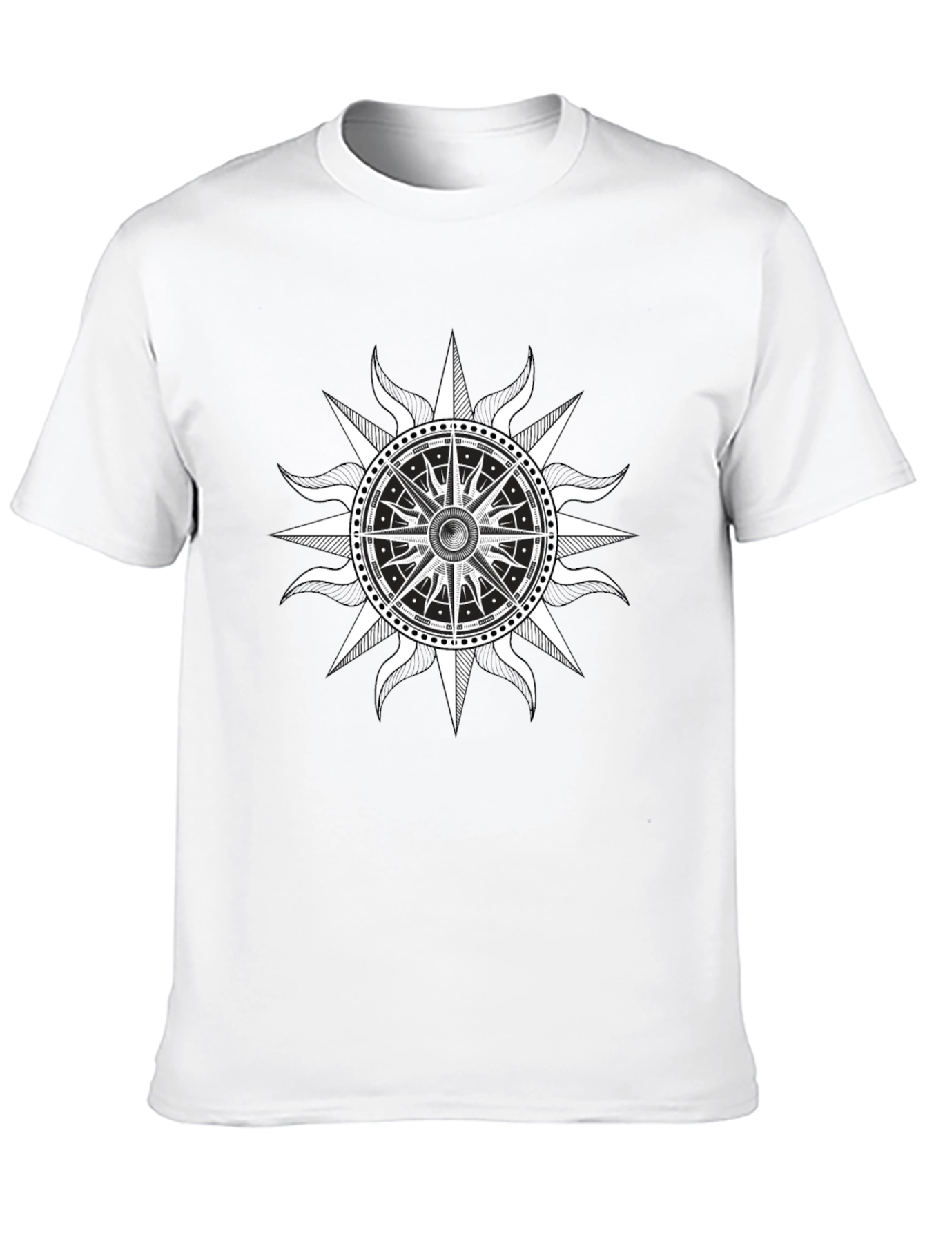 Nautical Compass Rose Graphic Black T-Shirt