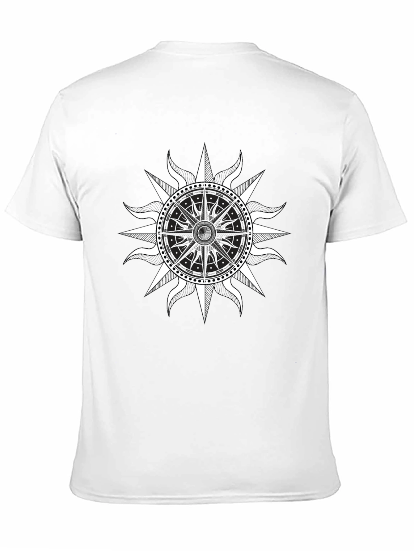 Nautical Compass Rose Graphic Black T-Shirt