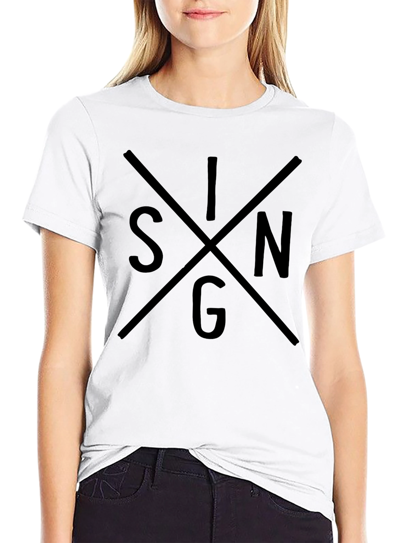 Modern Black SIN Graphic Tee - Mens Casual Style